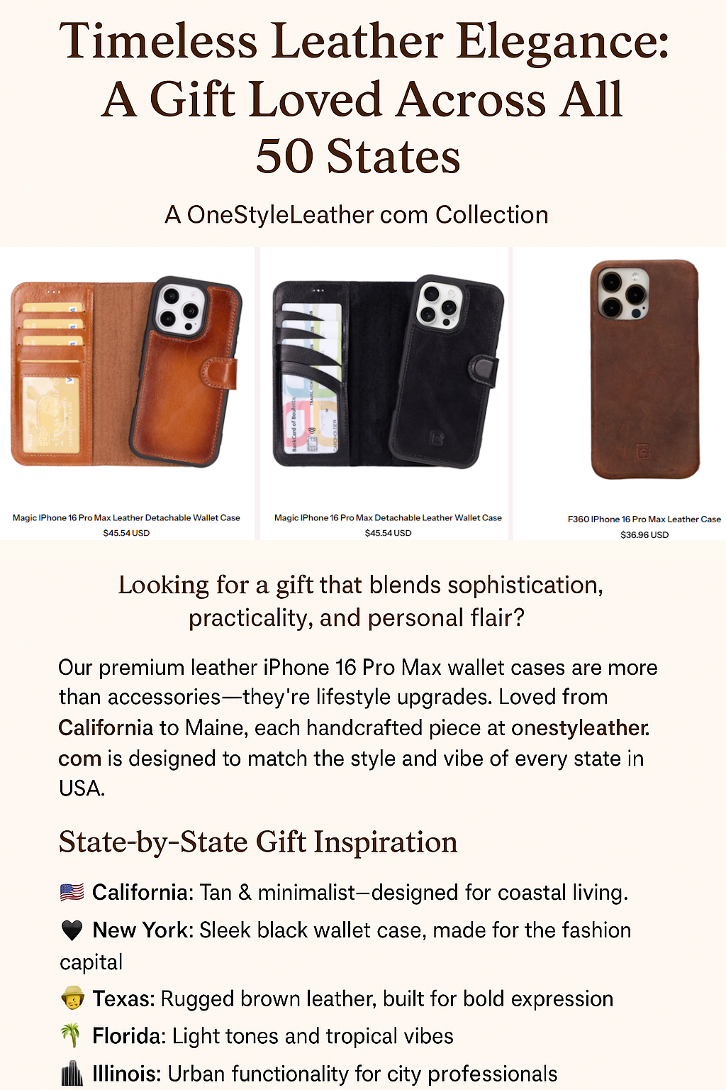 Timeless Leather Elegance: The Perfect Gift for Every State in the USA