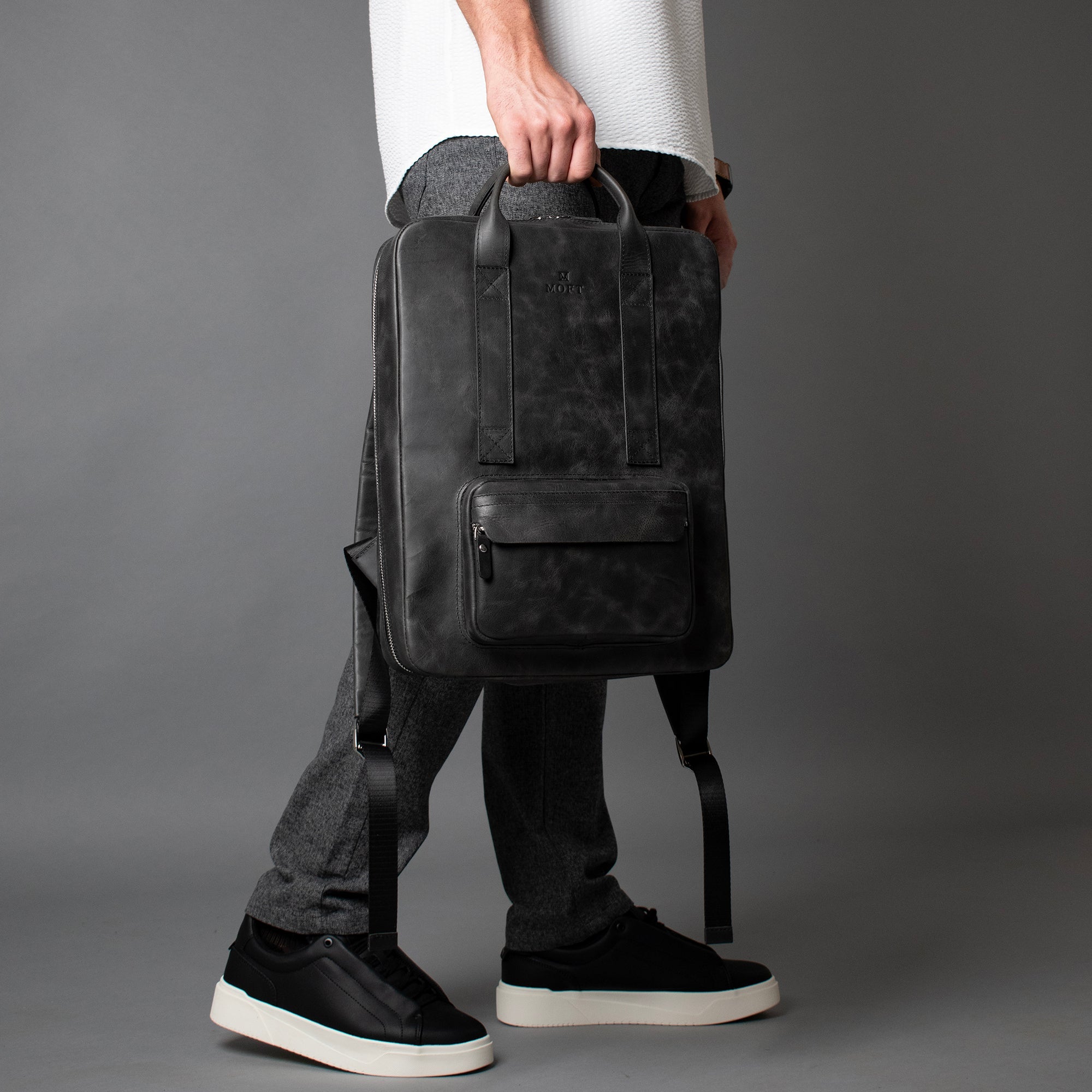 Genuine Leather Proform Organizer Backpack Anthracite