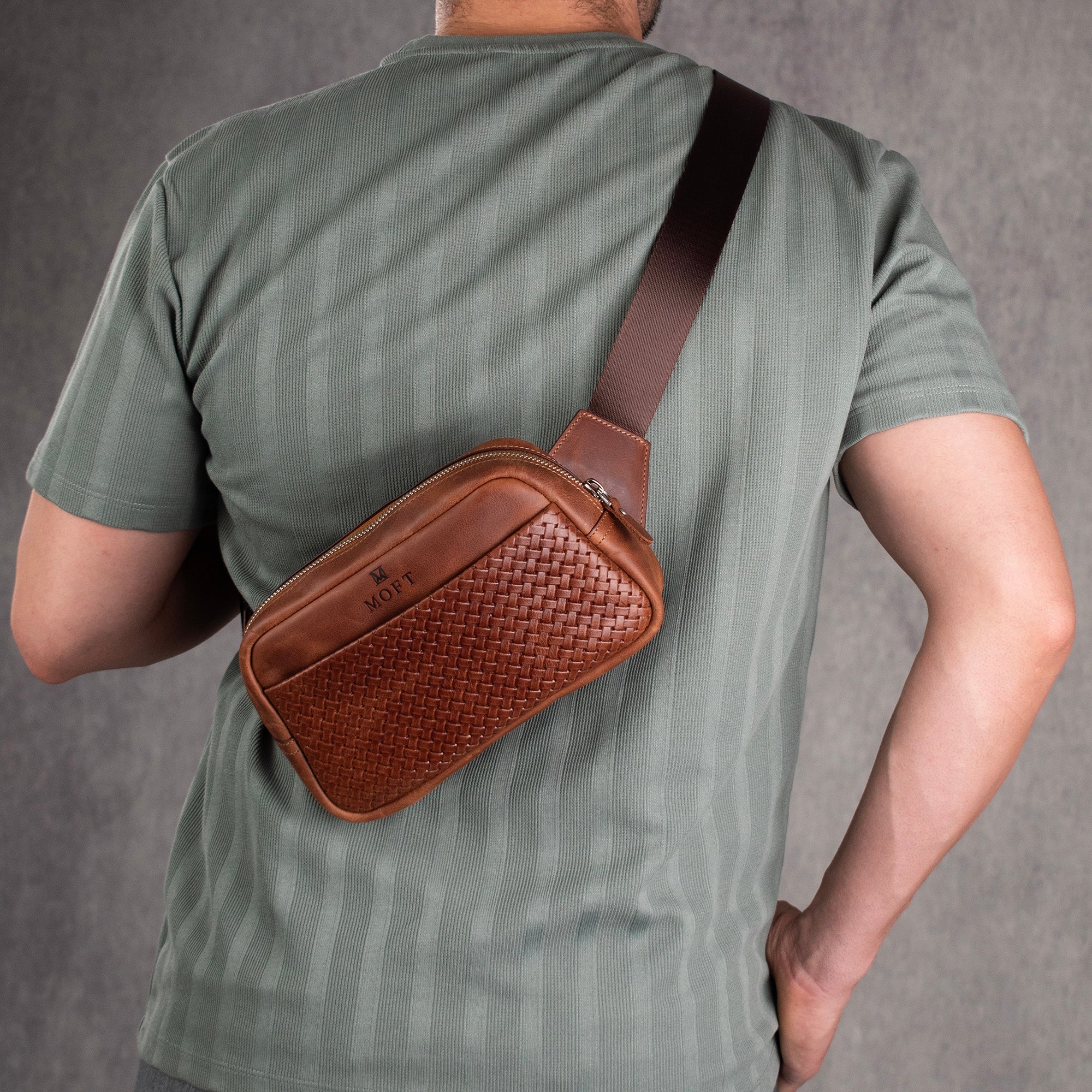 Genuine Leather Cross Body Tan