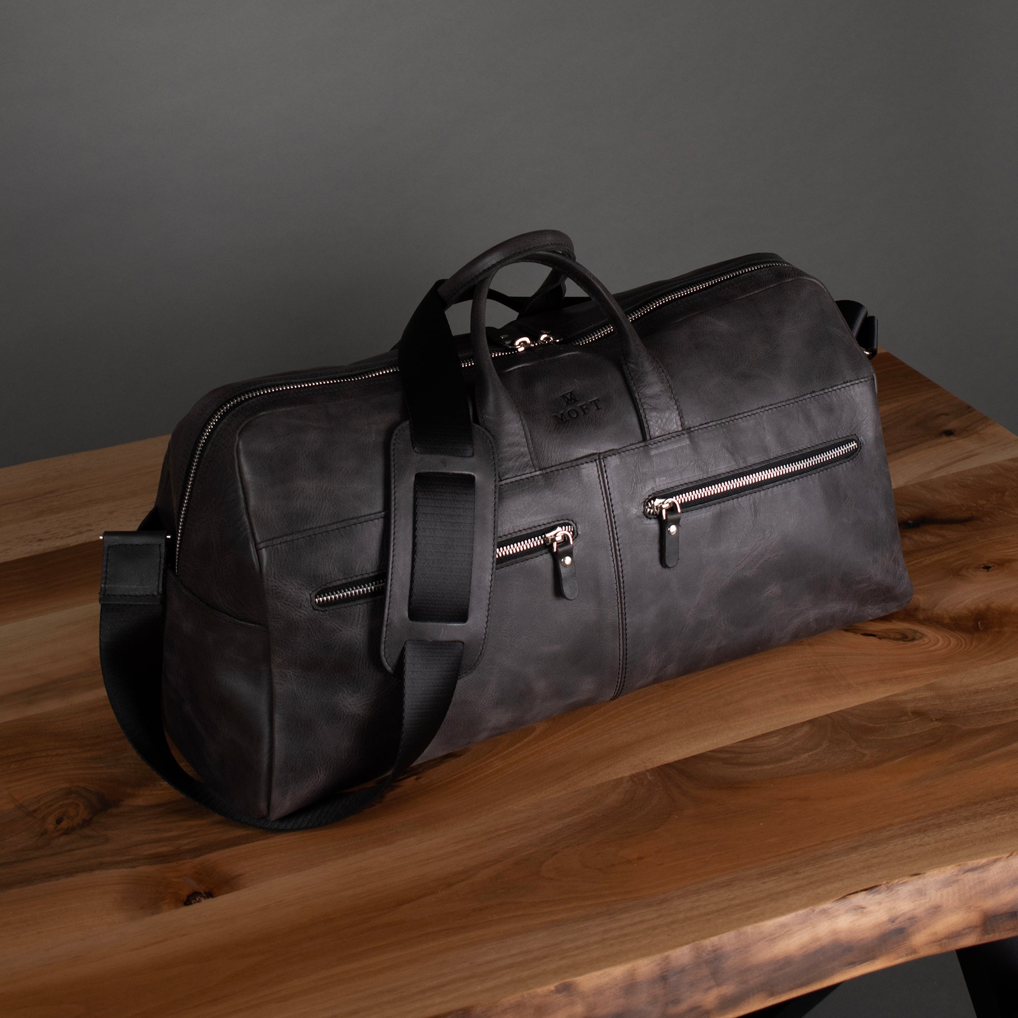 Genuine Leather Lounge Travel Bag Anthracite