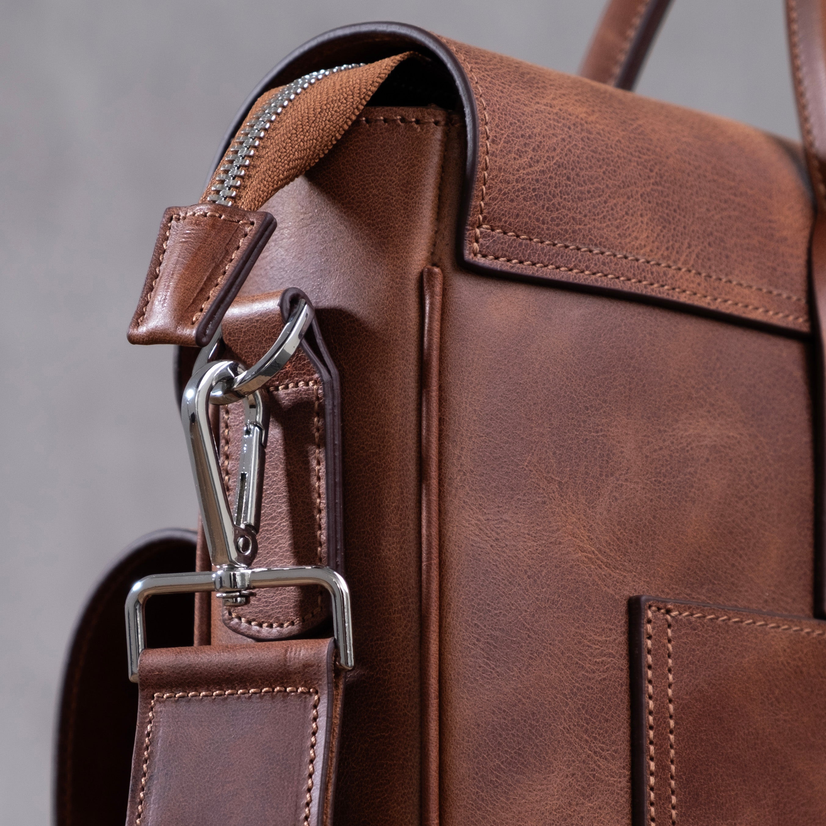 Genuine Leather Meandros Laptop Bag Brown