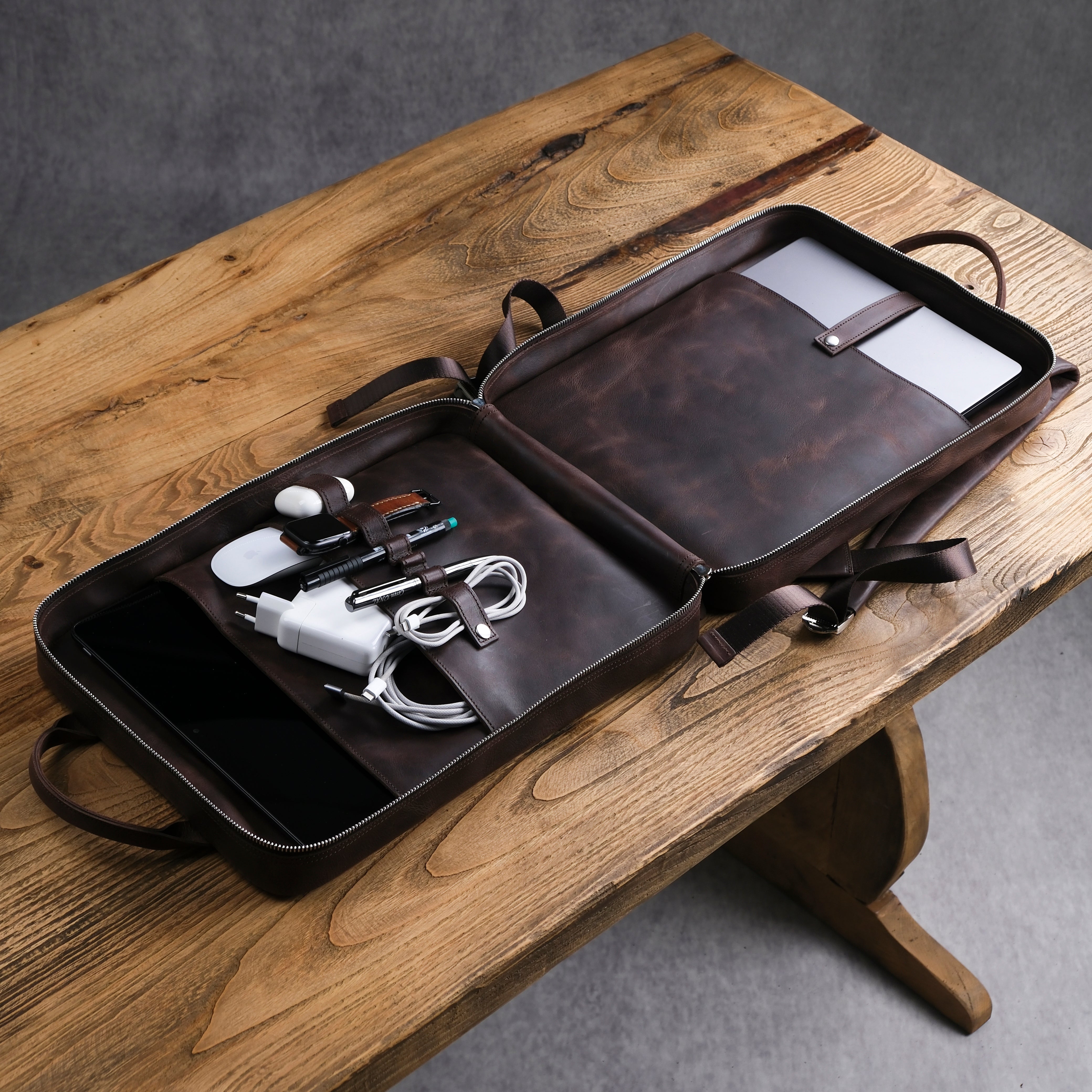 Genuine Leather Craft Proform Organizer Backpack
