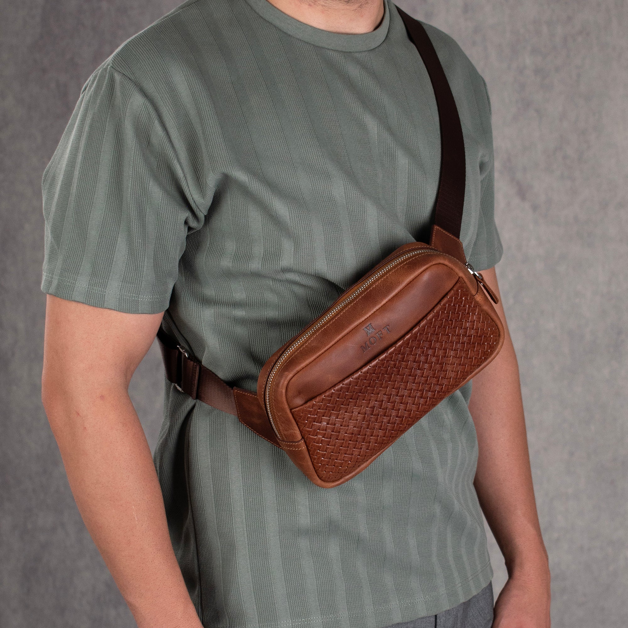 Genuine Leather Cross Body Tan
