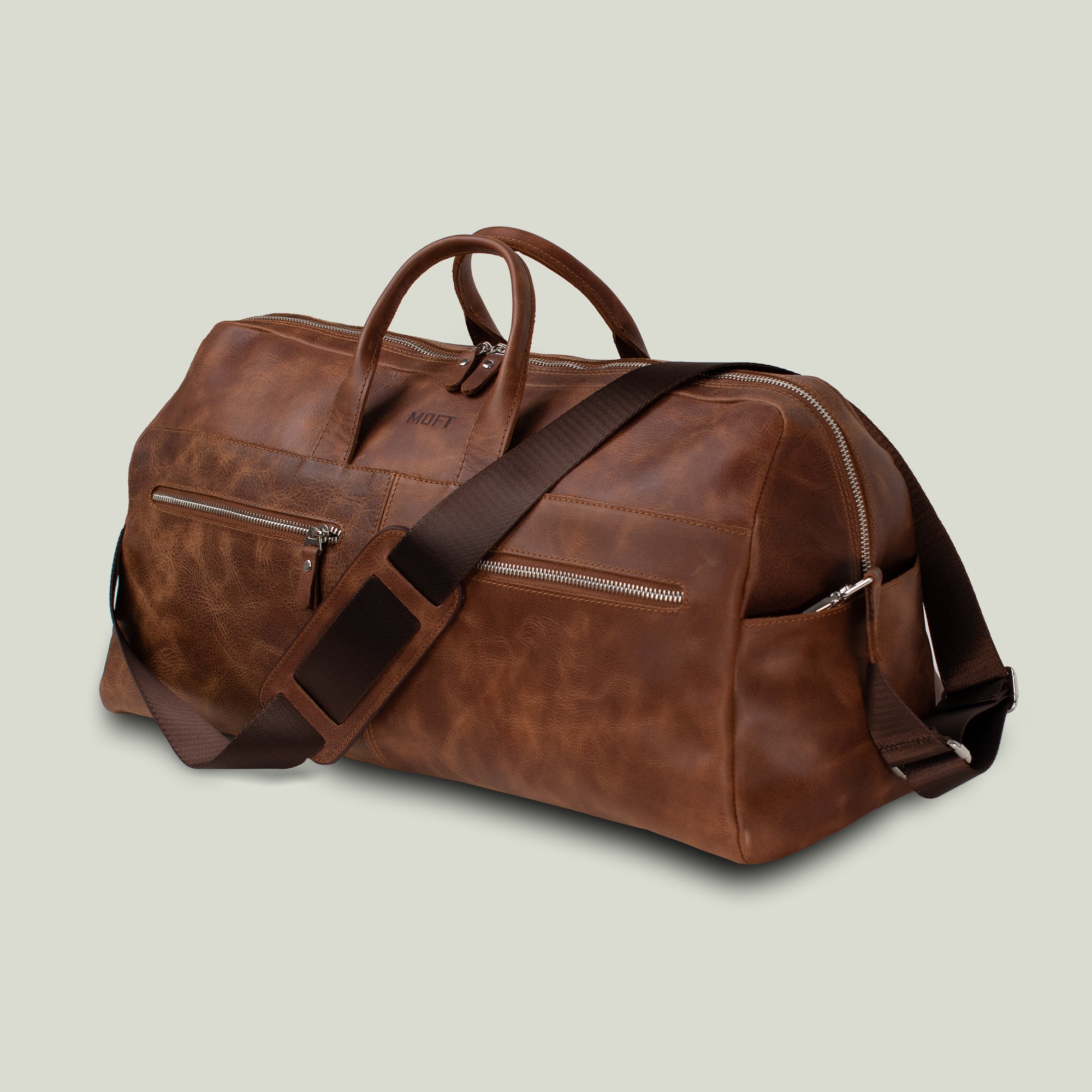 Genuine Leather Lounge Travel Bag Brown