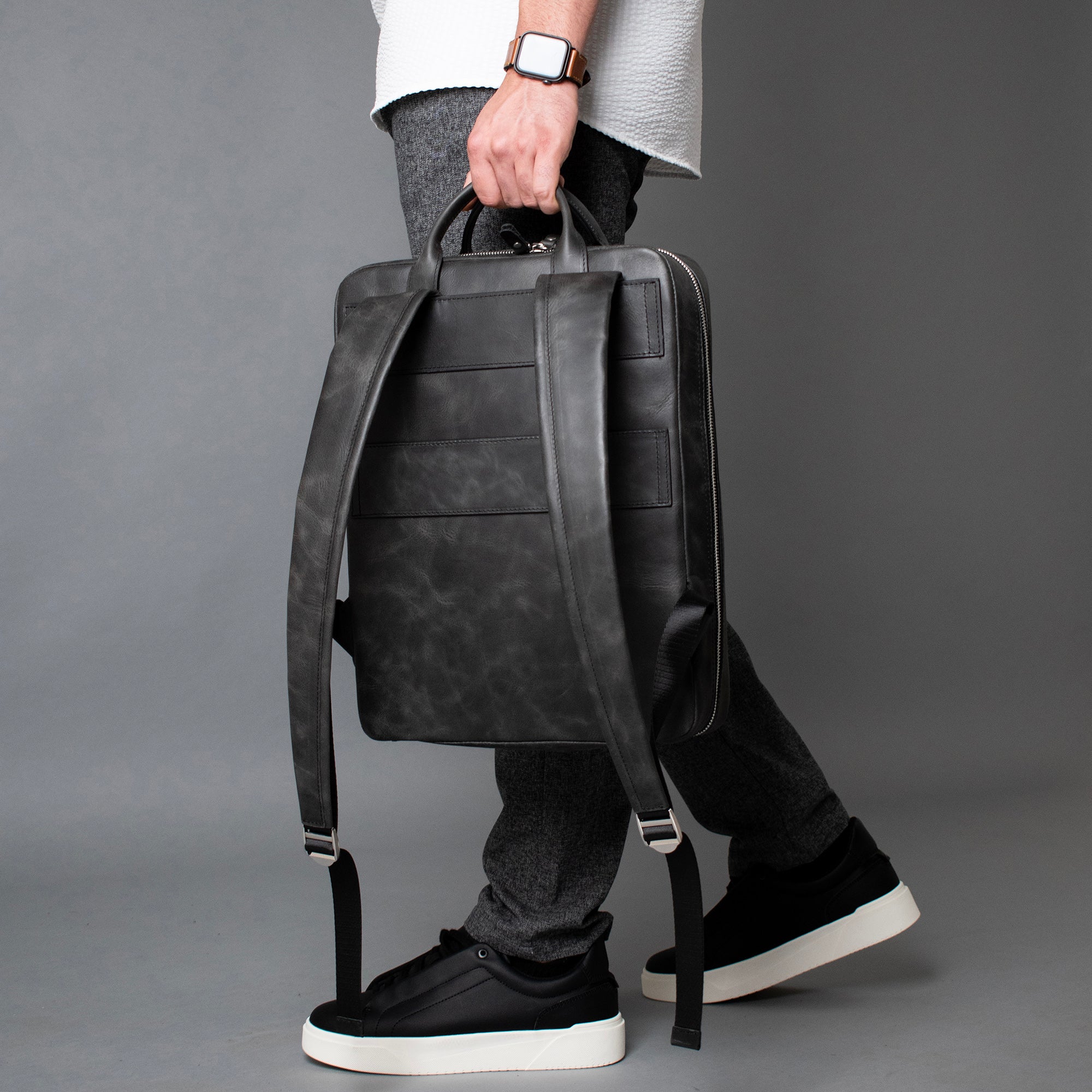 Genuine Leather Proform Organizer Backpack Anthracite