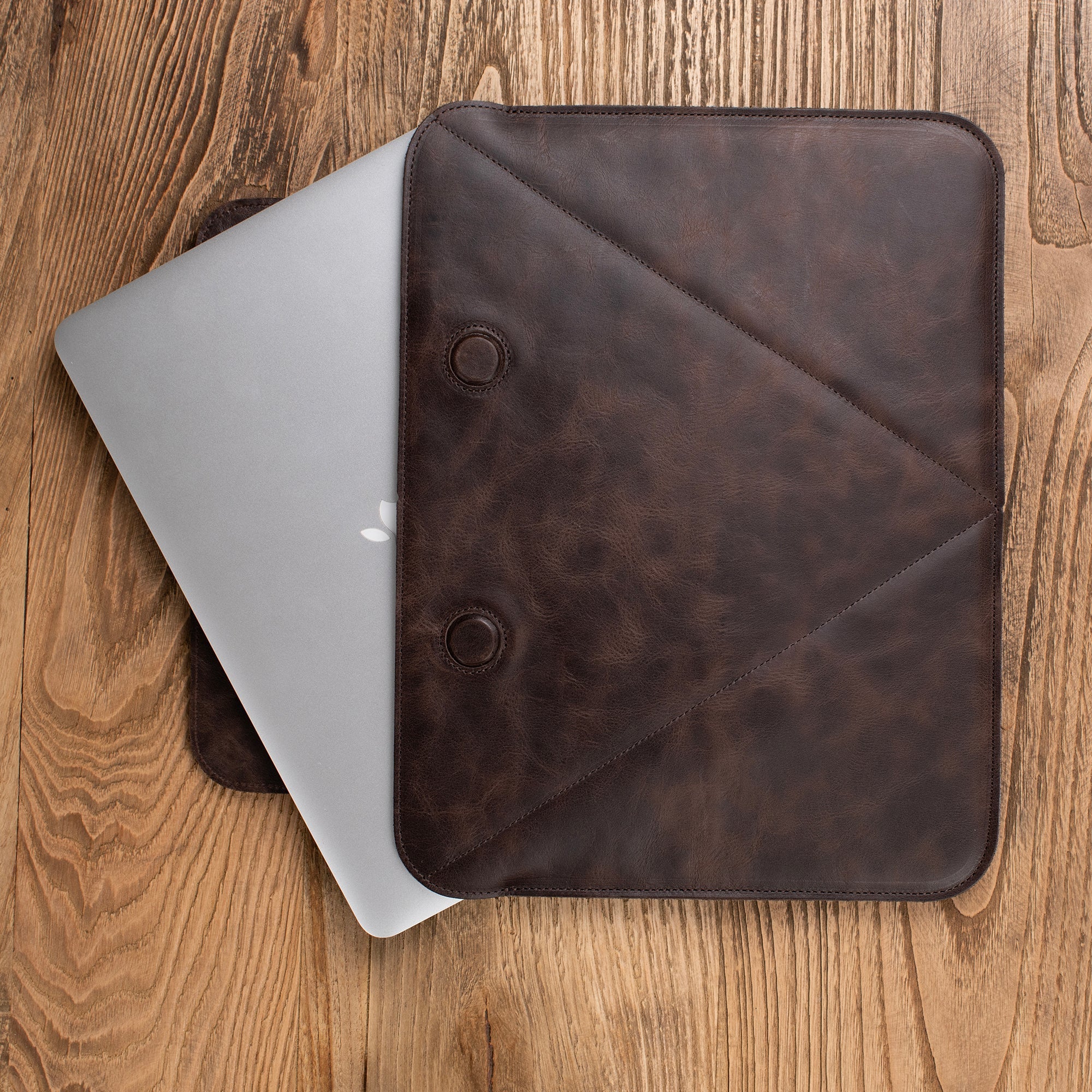 Genuine Leather Laptop Case Brown