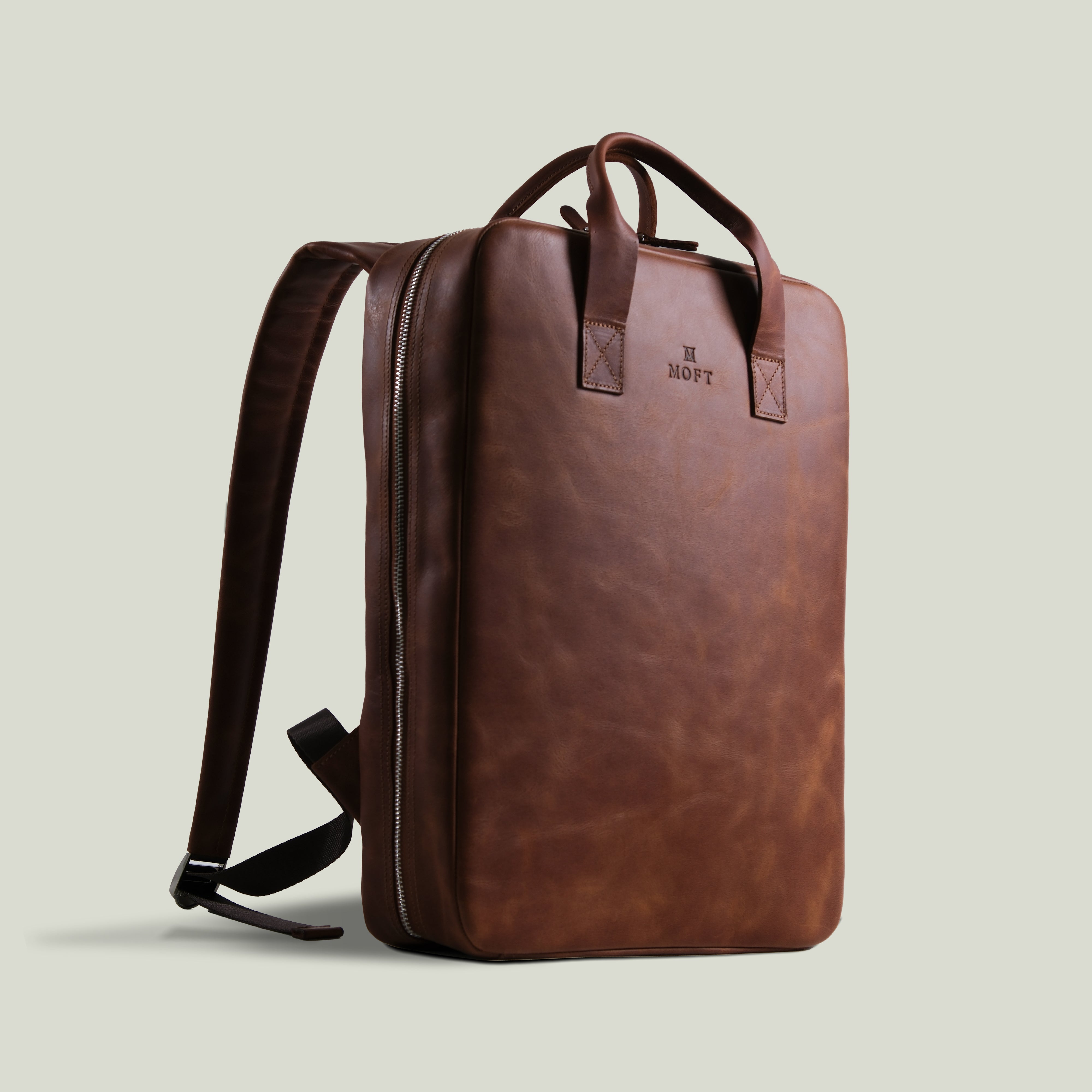 Genuine Leather Craft Proform Organizer Backpack Brown