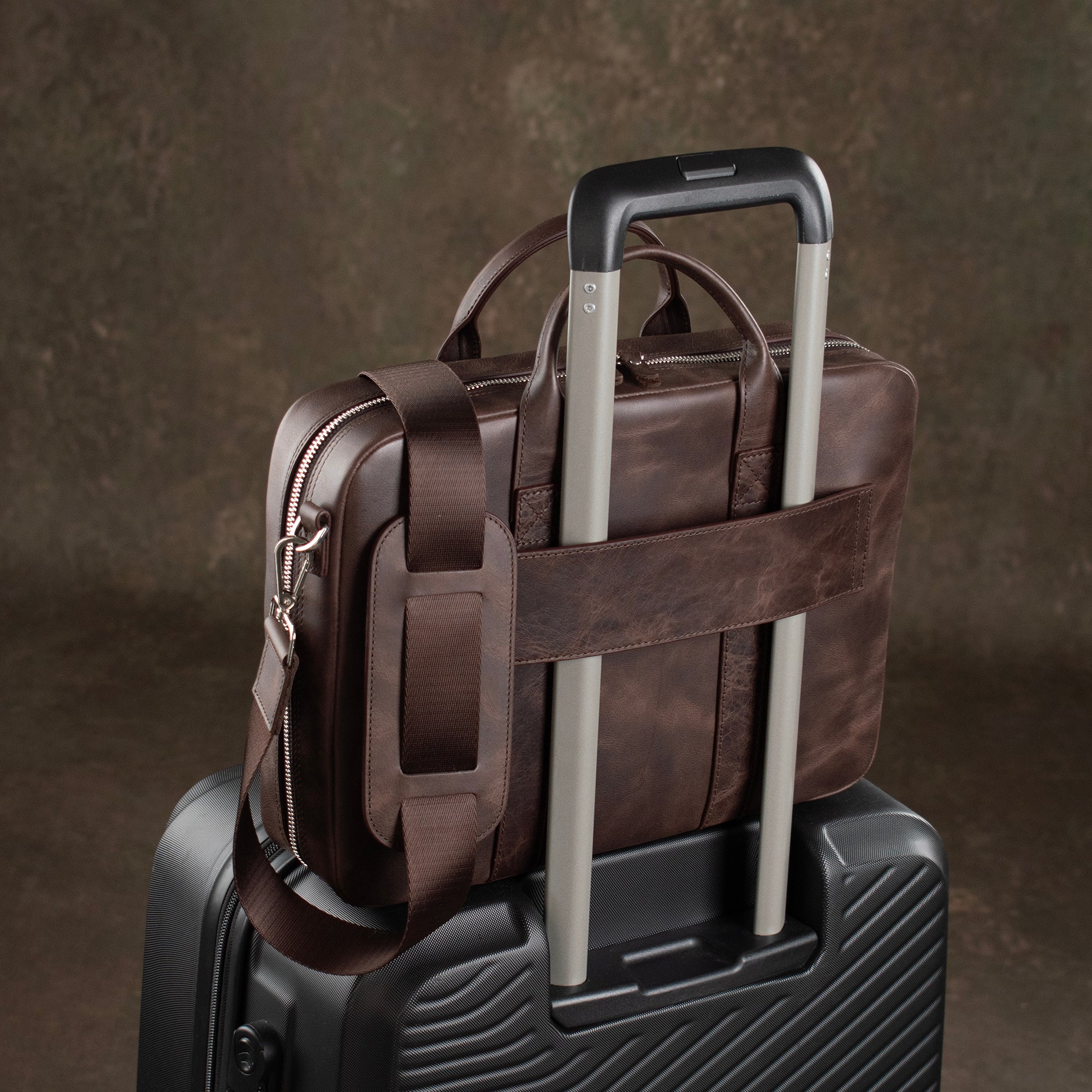 Genuine Leather Prime Organizer Laptop Bag Brown