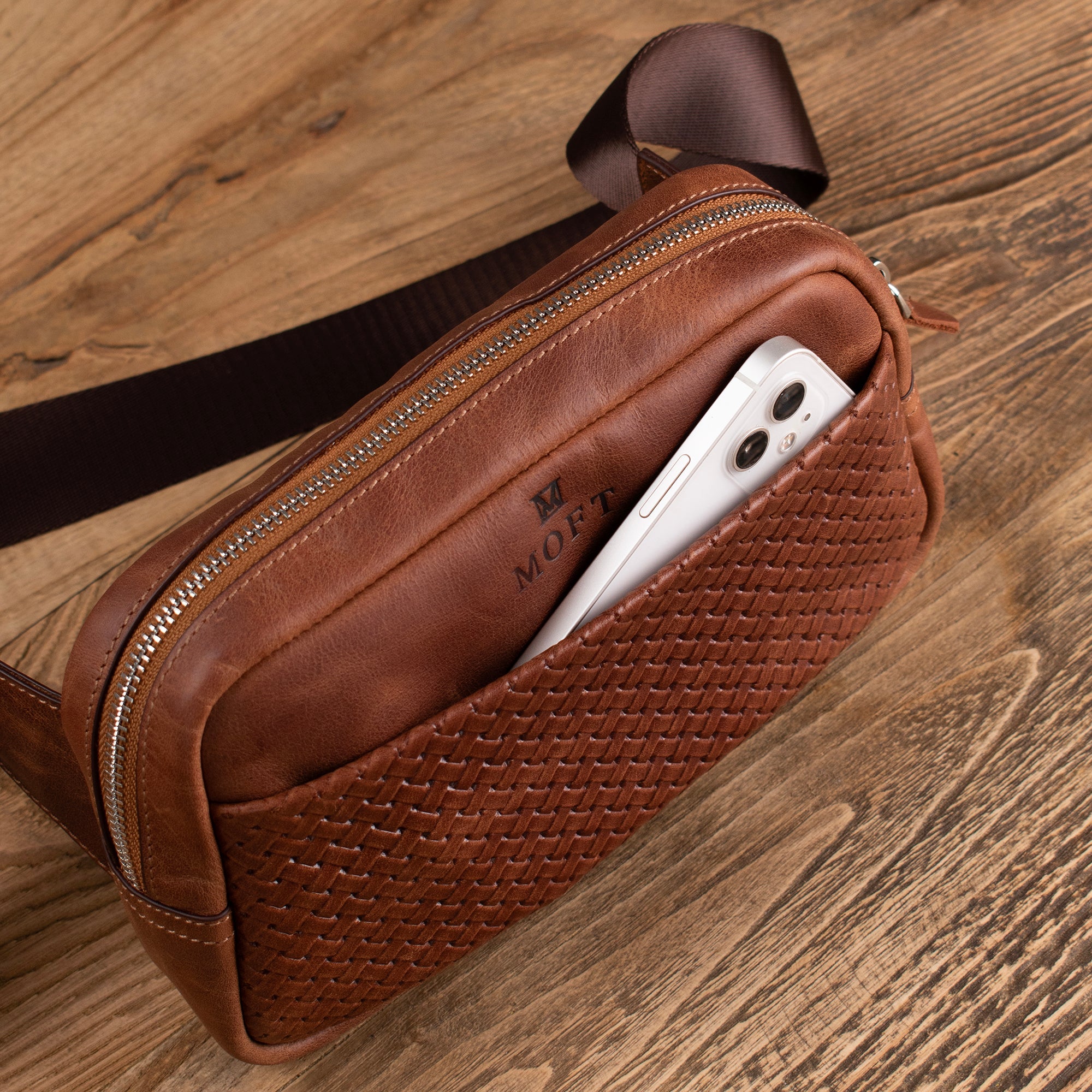 Genuine Leather Cross Body Tan