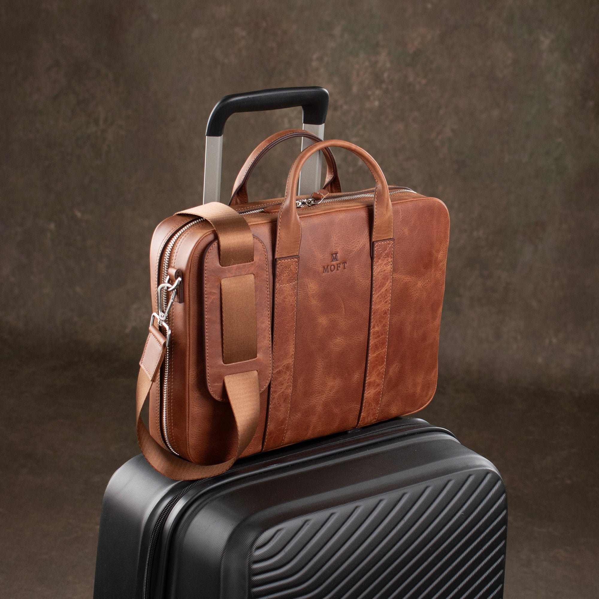 Genuine Leather Prime Organizer Laptop Bag Brown