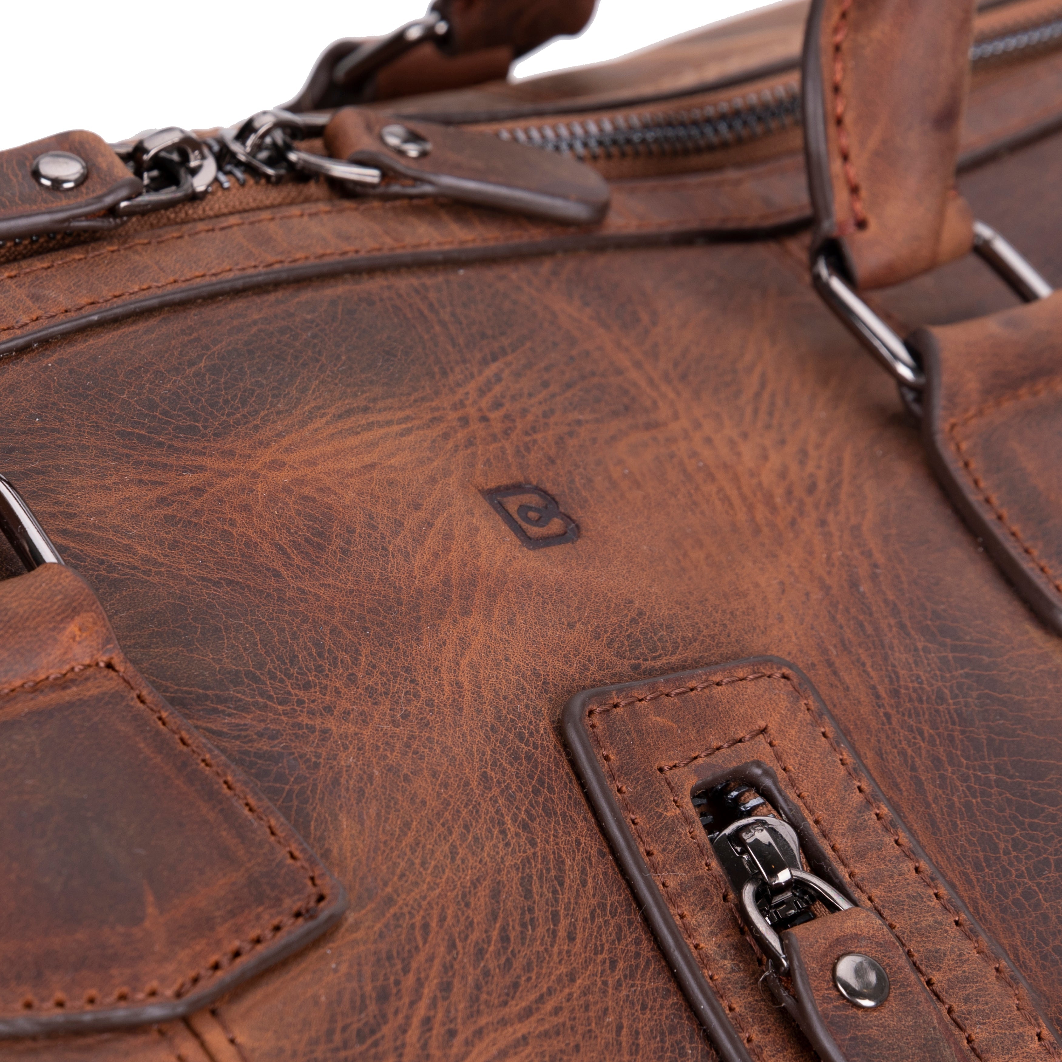 Crestiva Leather Weekend Duffle Bag