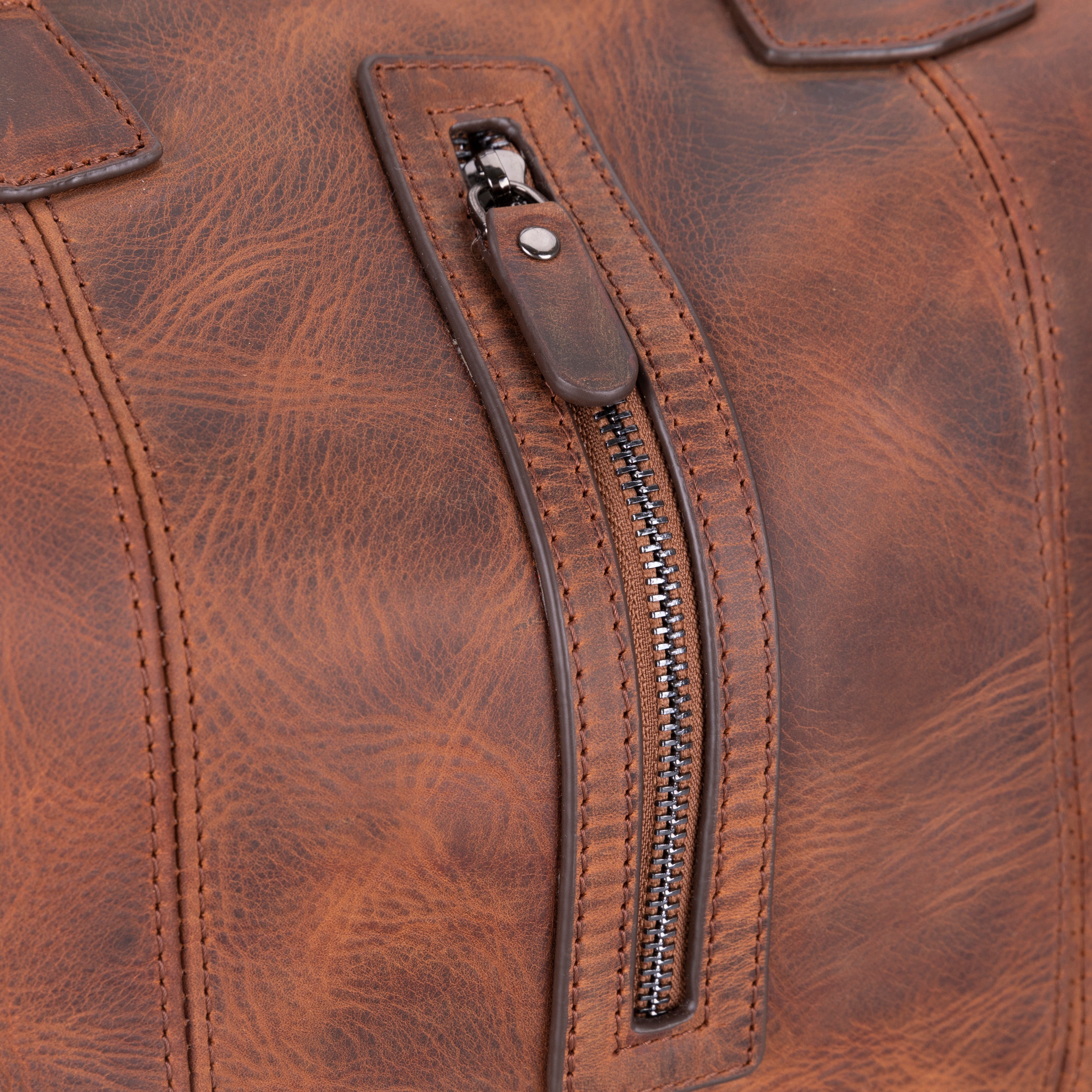 Crestiva Leather Weekend Duffle Bag