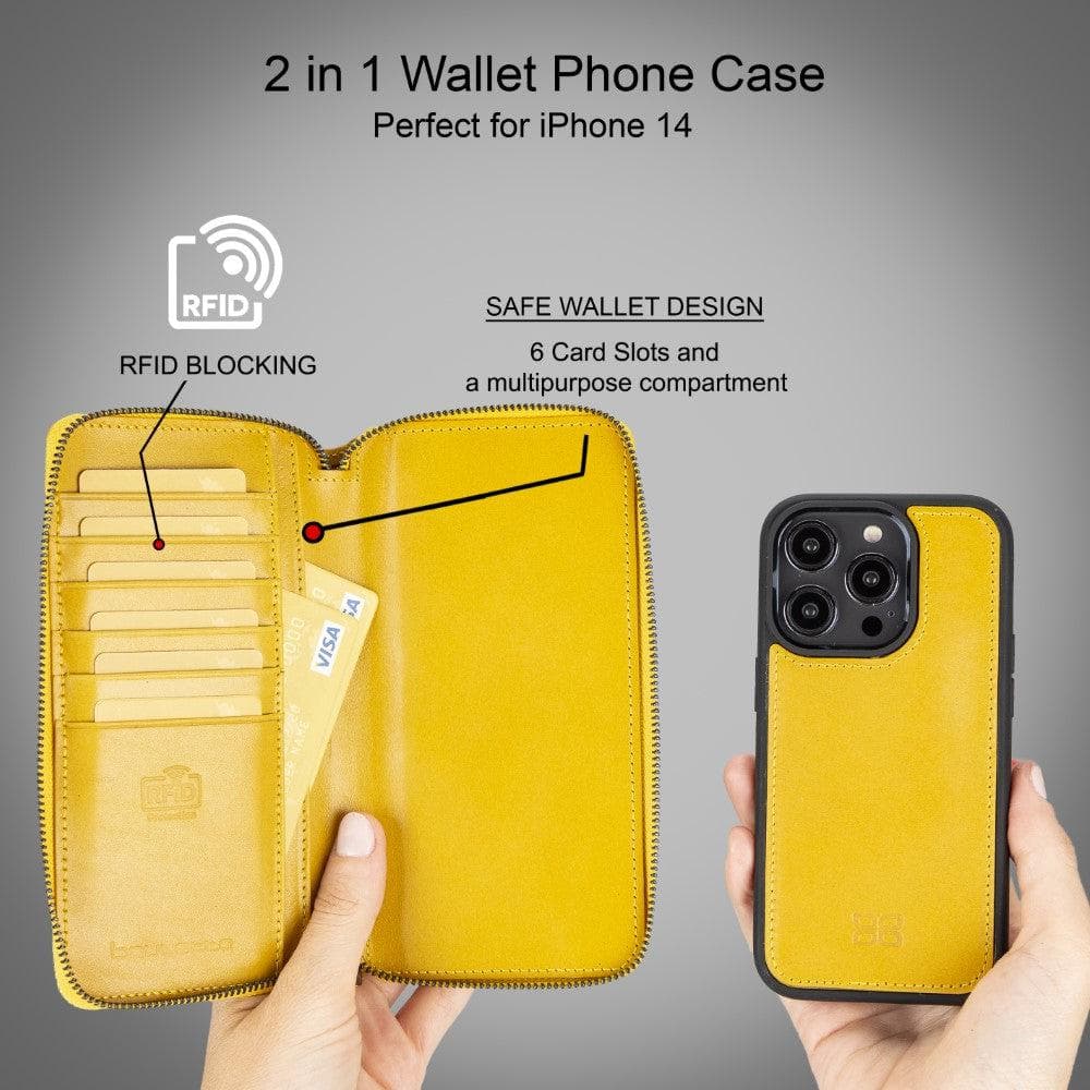 Pouch Magic iPhone 14 Pro Max Detachable Leather Wallet Case