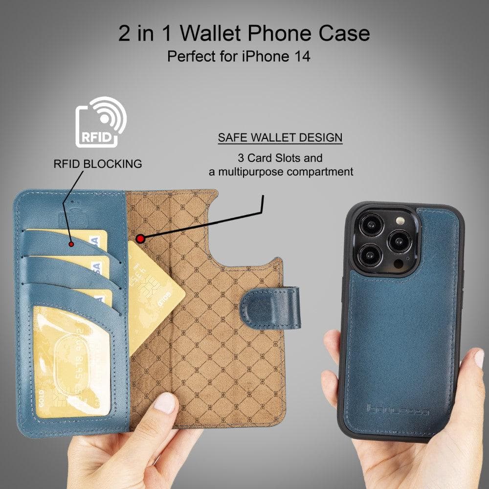 Magic iPhone 14 Colorful Leather Detachable Wallet Case