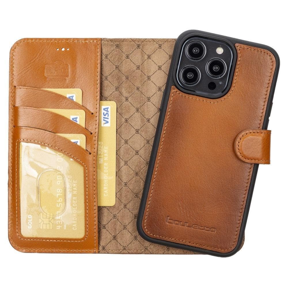 Magic iPhone 14 Pro Max Darker Color Leather Detachable Wallet Case