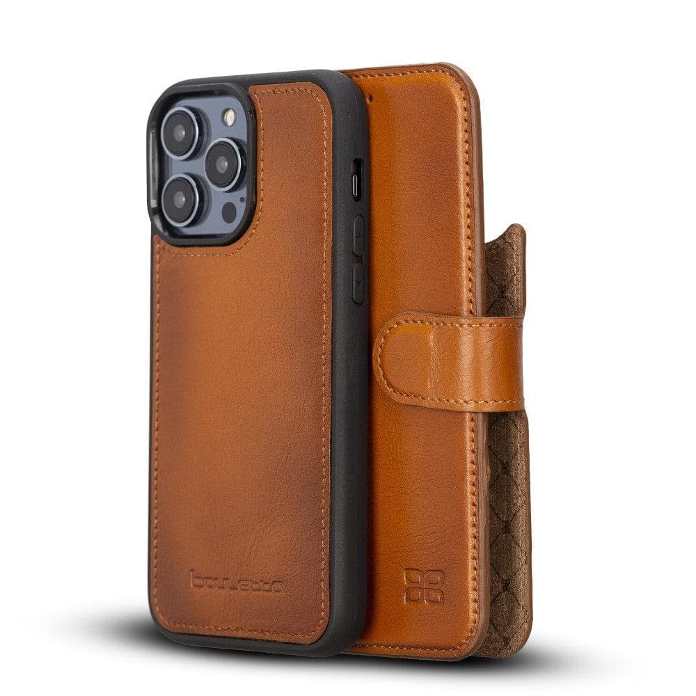 Magic iPhone 14 Pro Max Darker Color Leather Detachable Wallet Case
