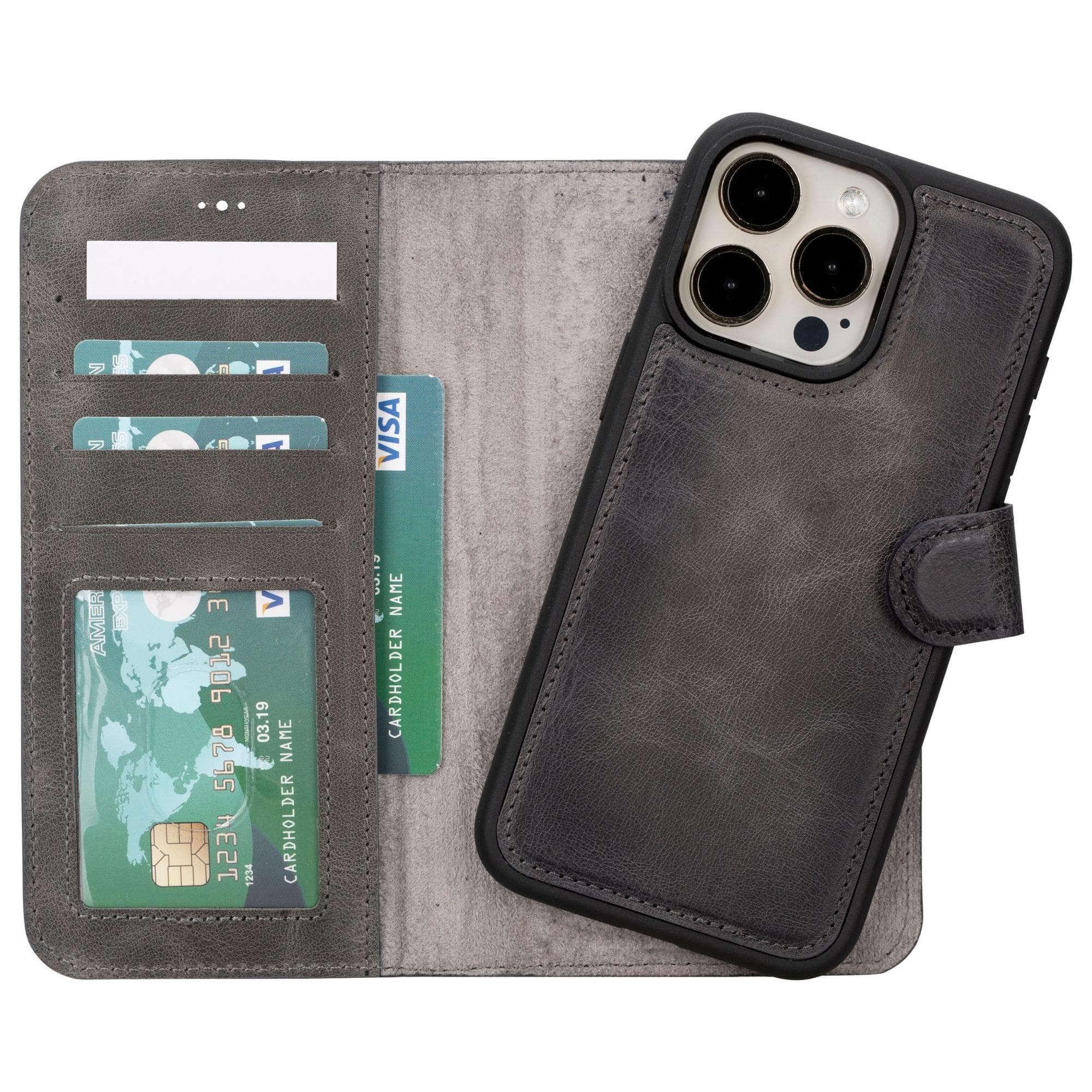 Magic iPhone 15 Pro Detachable Leather Wallet Case