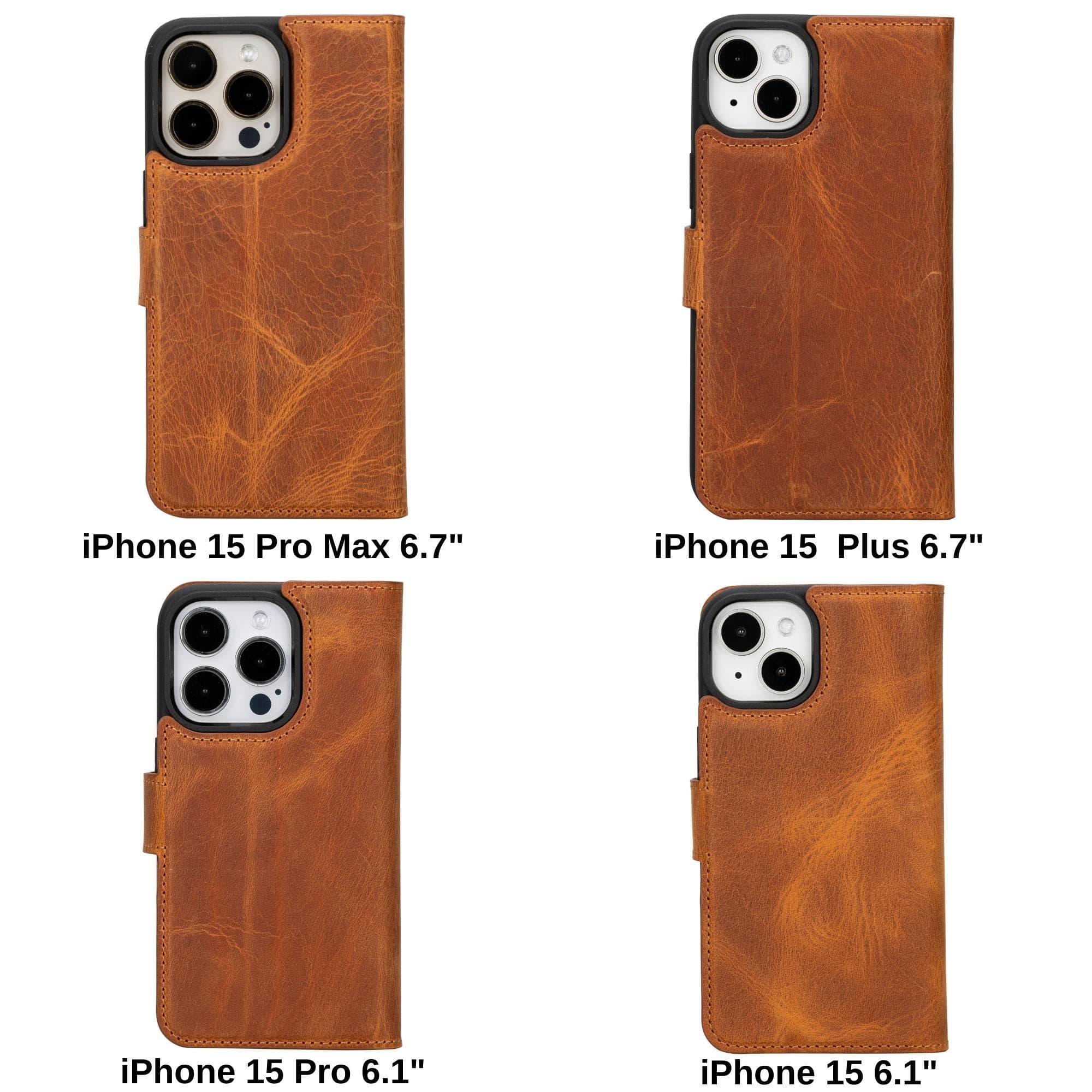 Magic iPhone 15 Detachable Leather Wallet Case