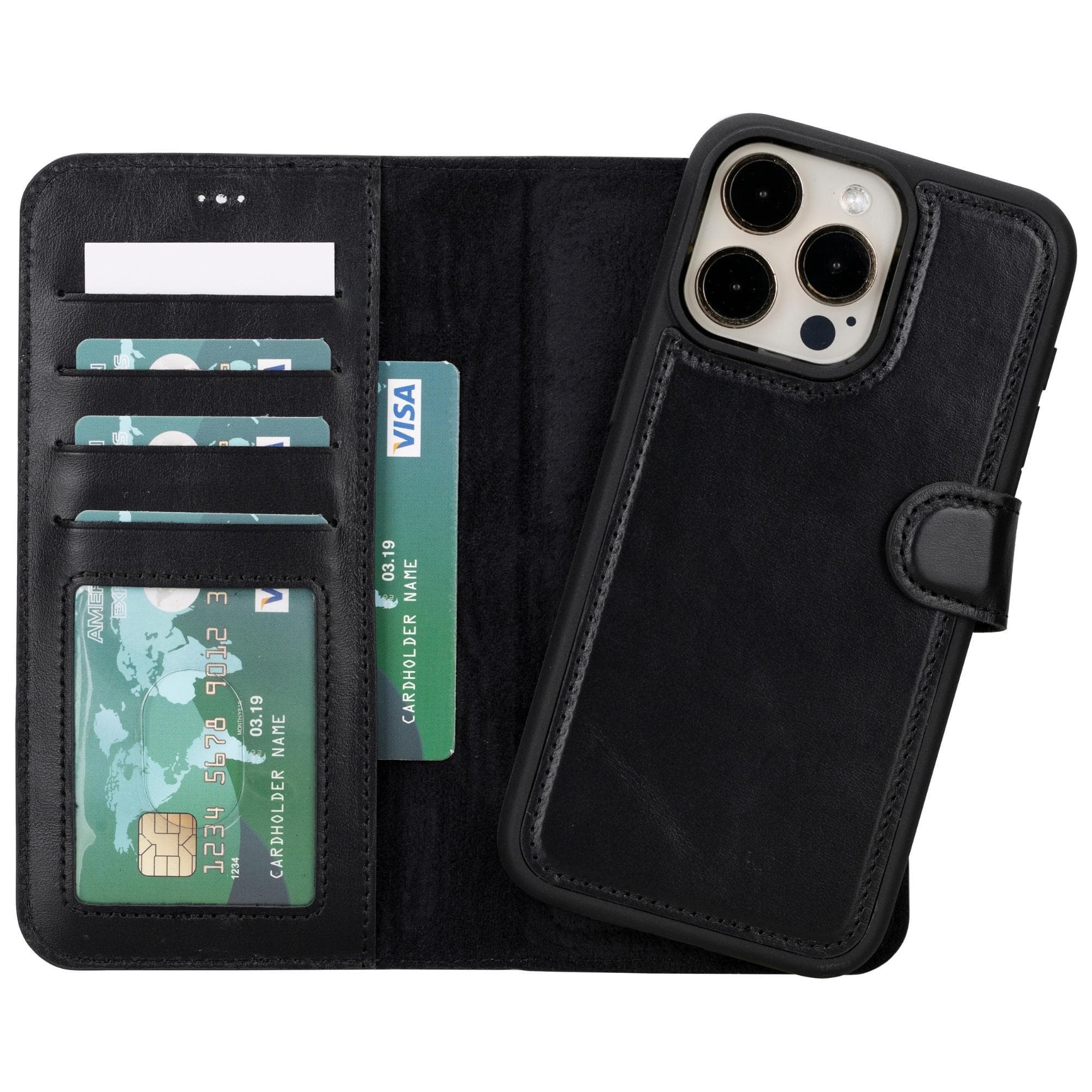 Magic iPhone 15 Pro Detachable Leather Wallet Case