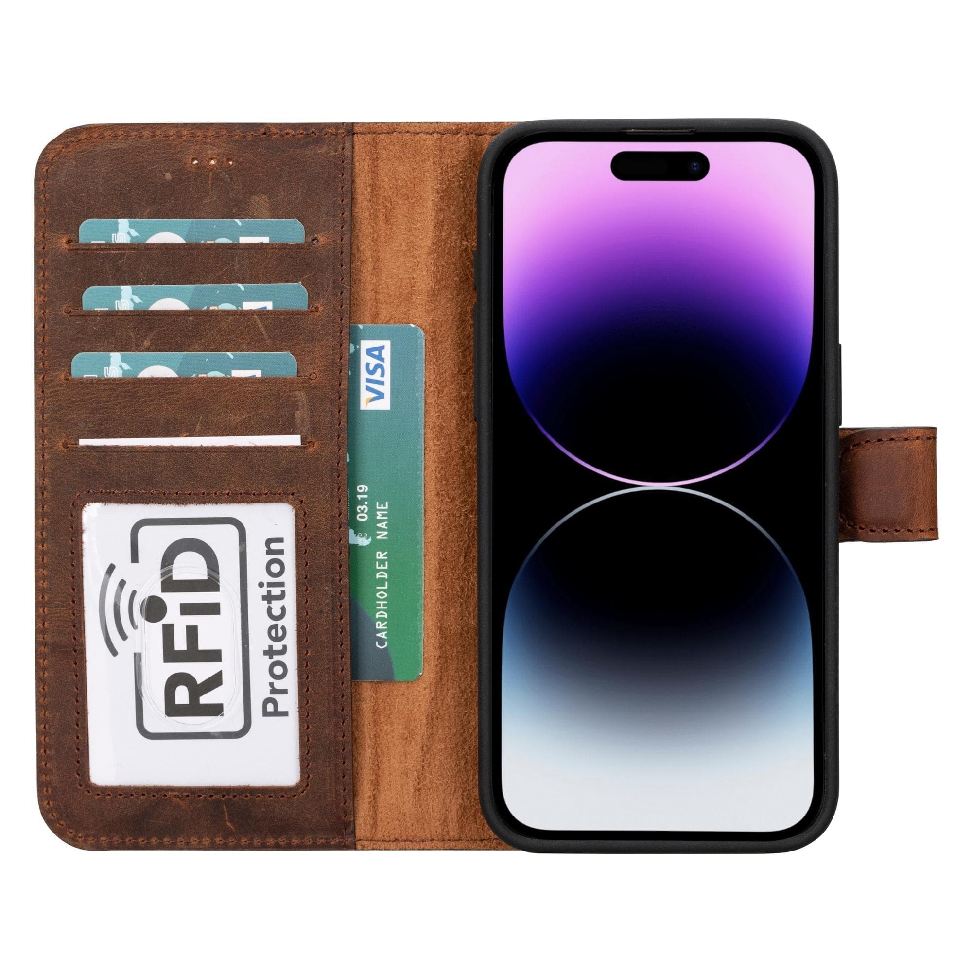 Magic iPhone 15 Detachable Leather Wallet Case