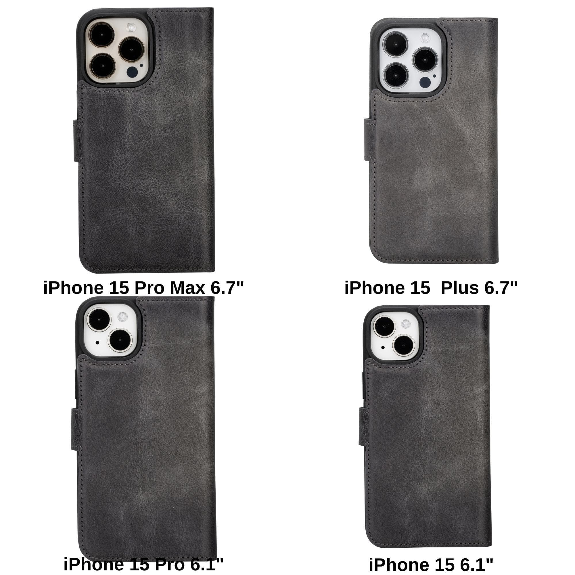 Magic iPhone 15 Pro Detachable Leather Wallet Case
