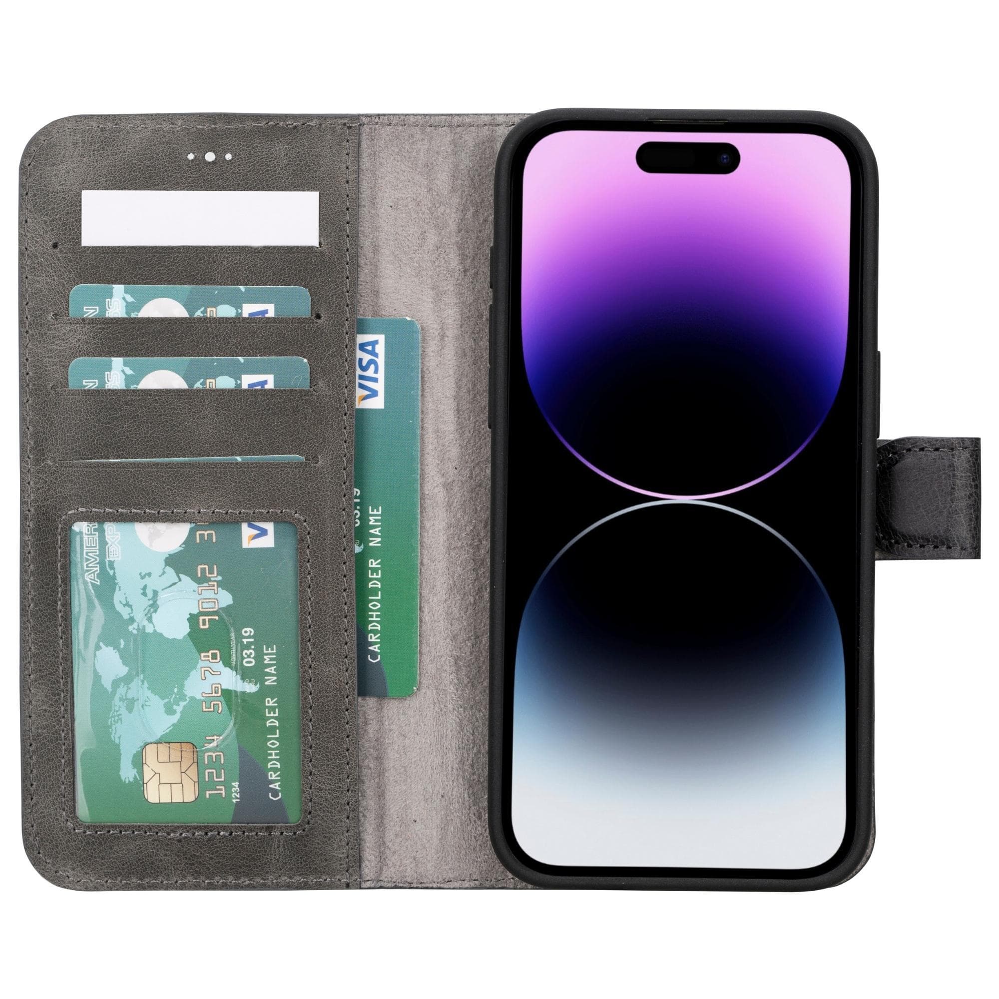 Magic iPhone 15 Pro Detachable Leather Wallet Case