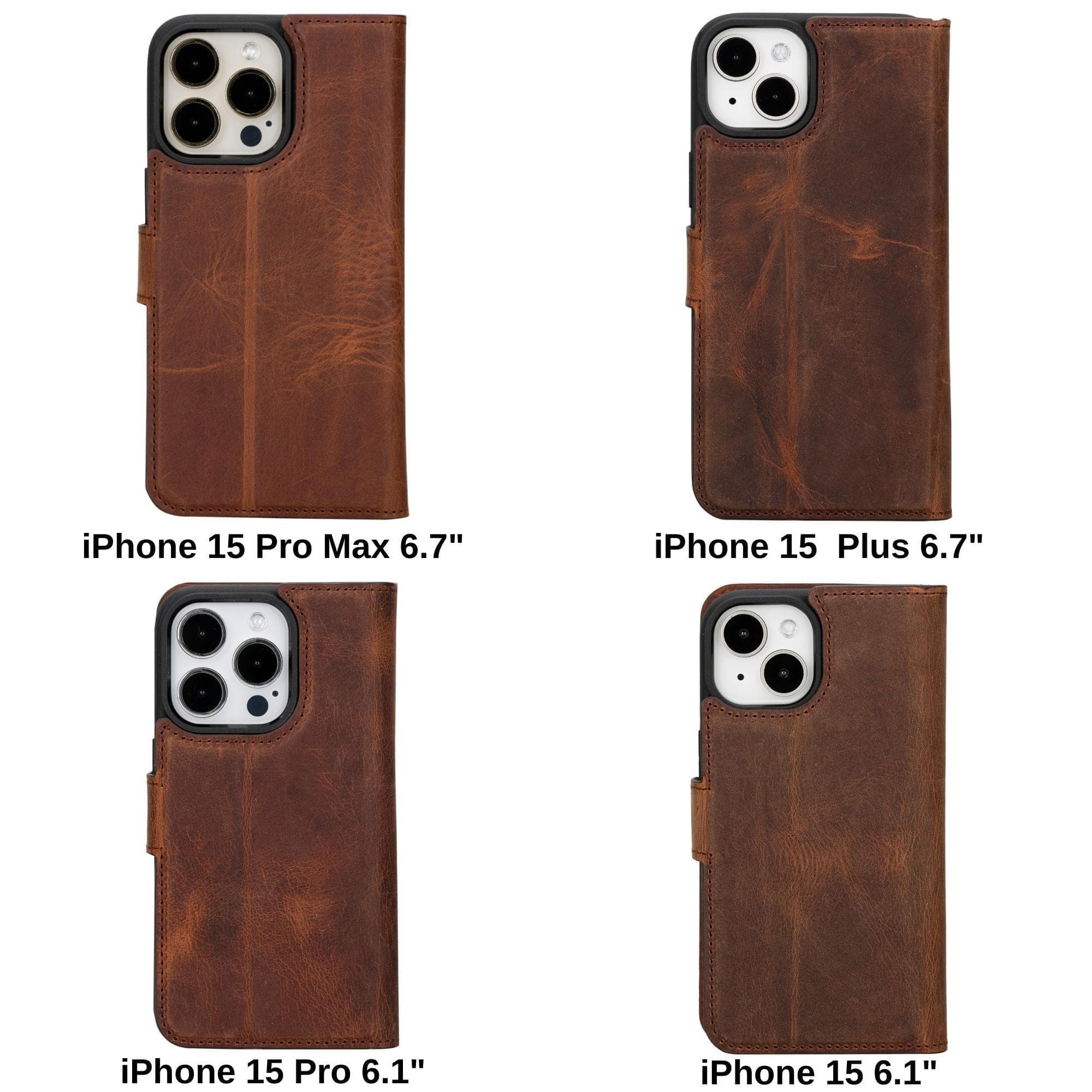 Magic iPhone 15 Detachable Leather Wallet Case