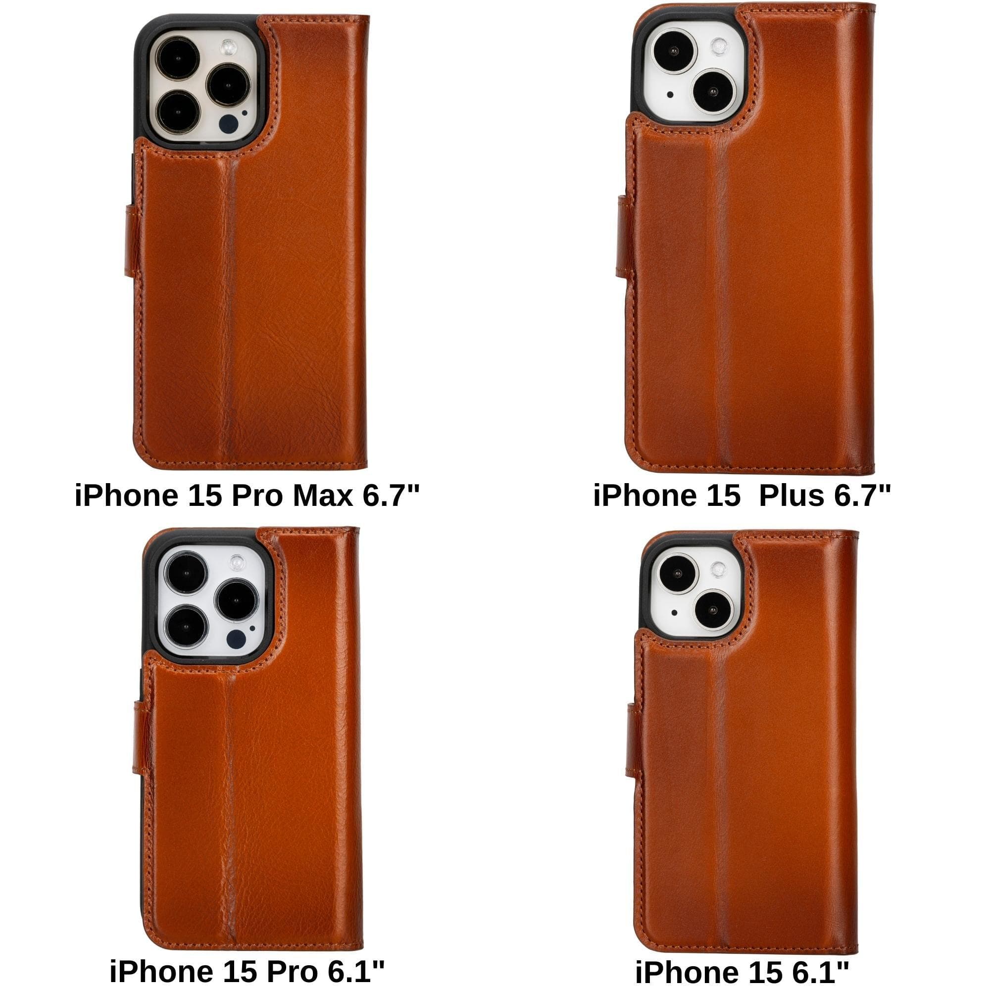 Magic iPhone 15 Pro Detachable Leather Wallet Case
