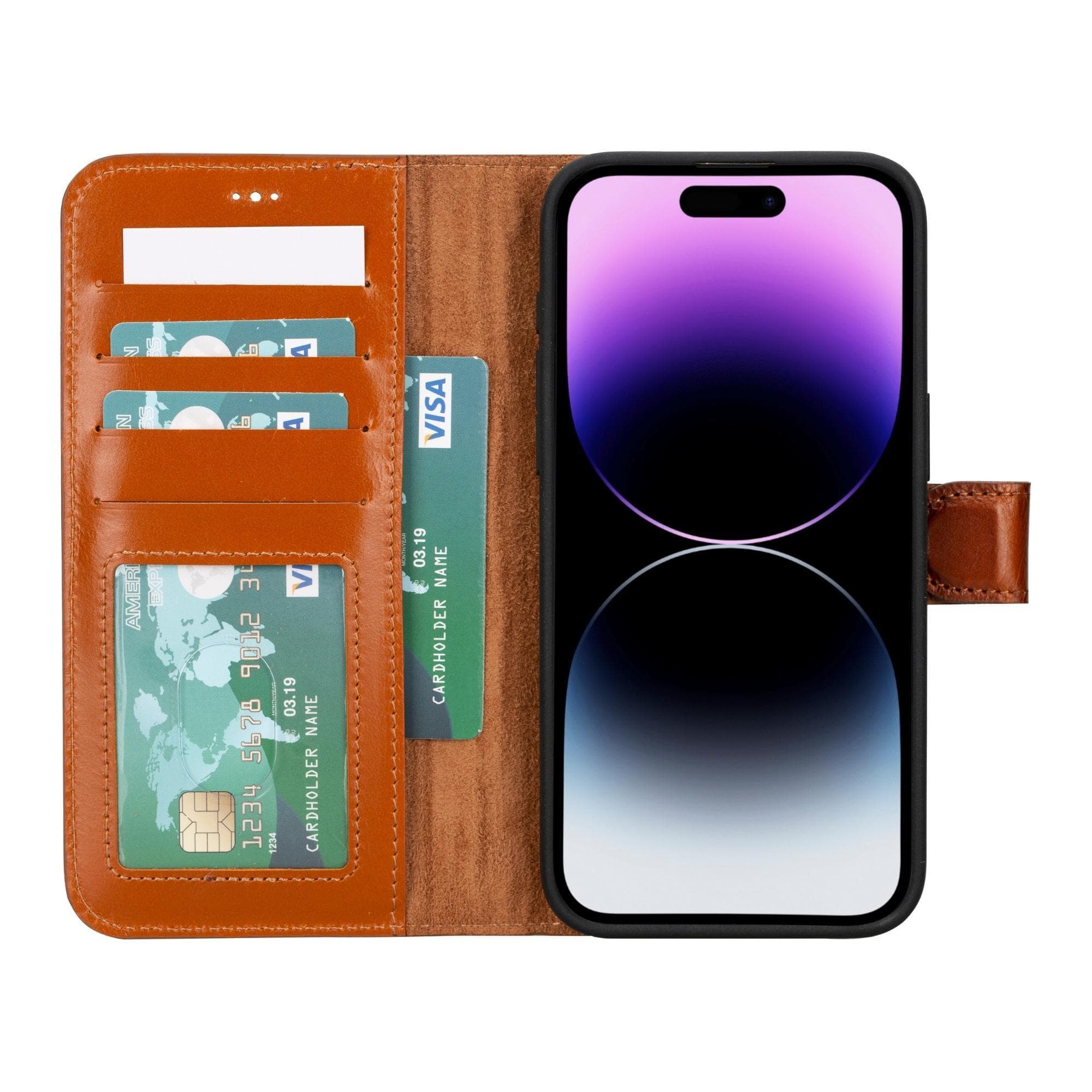 Magic iPhone 15 Detachable Leather Wallet Case