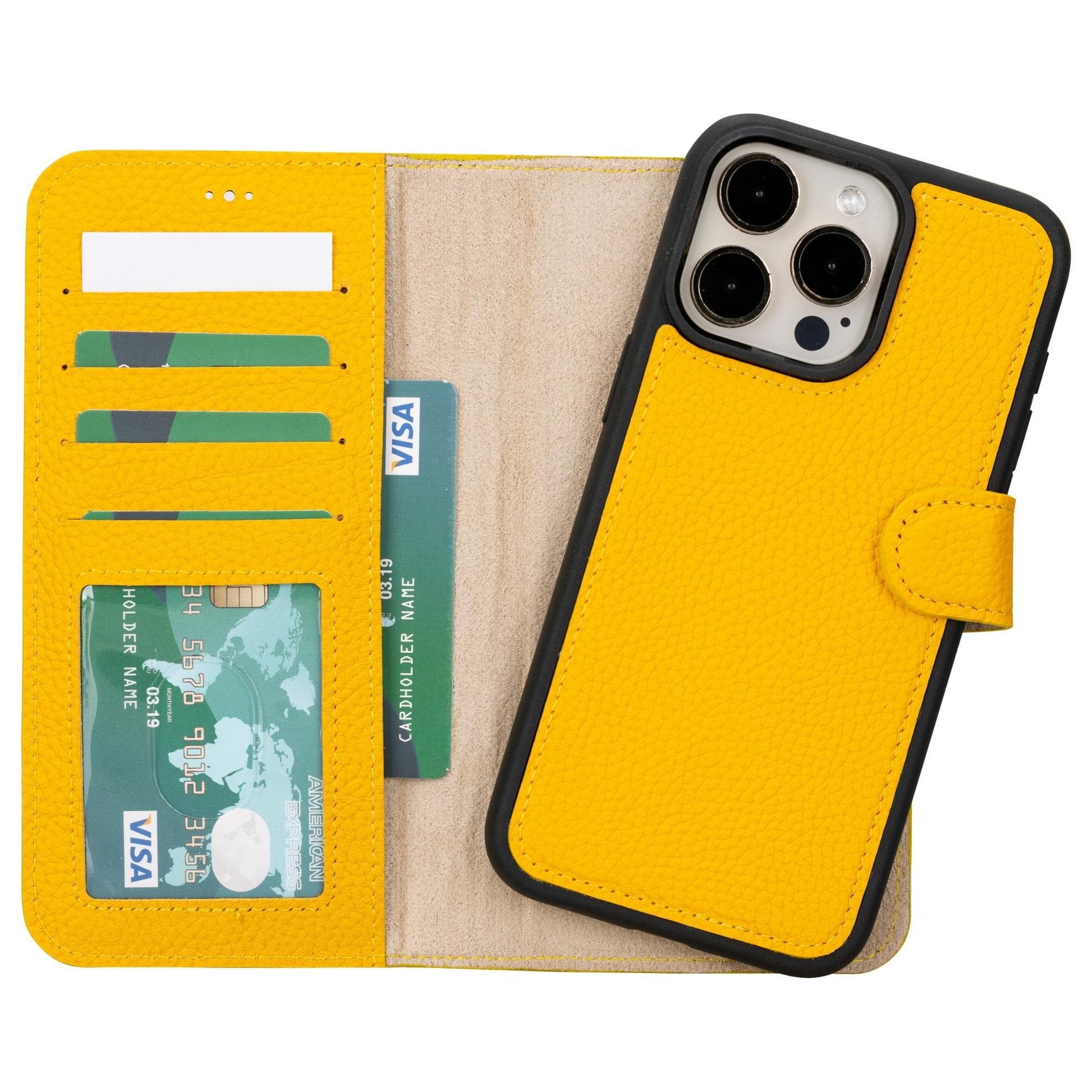 Magic iPhone 15 Detachable Leather Wallet Case