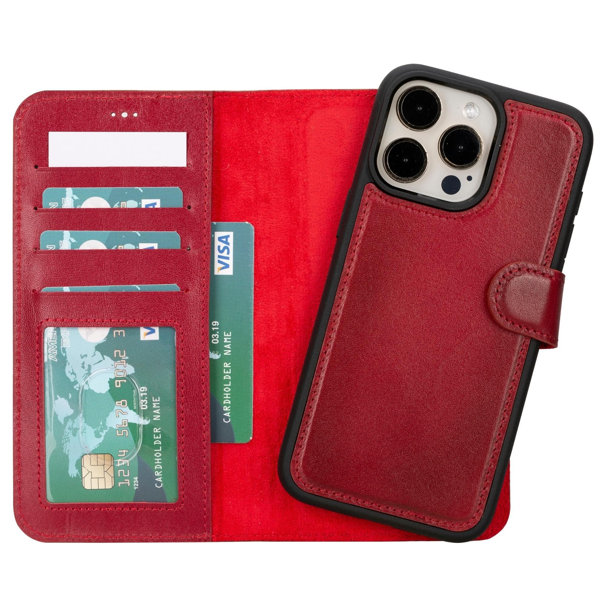 Magic iPhone 15 Detachable Leather Wallet Case
