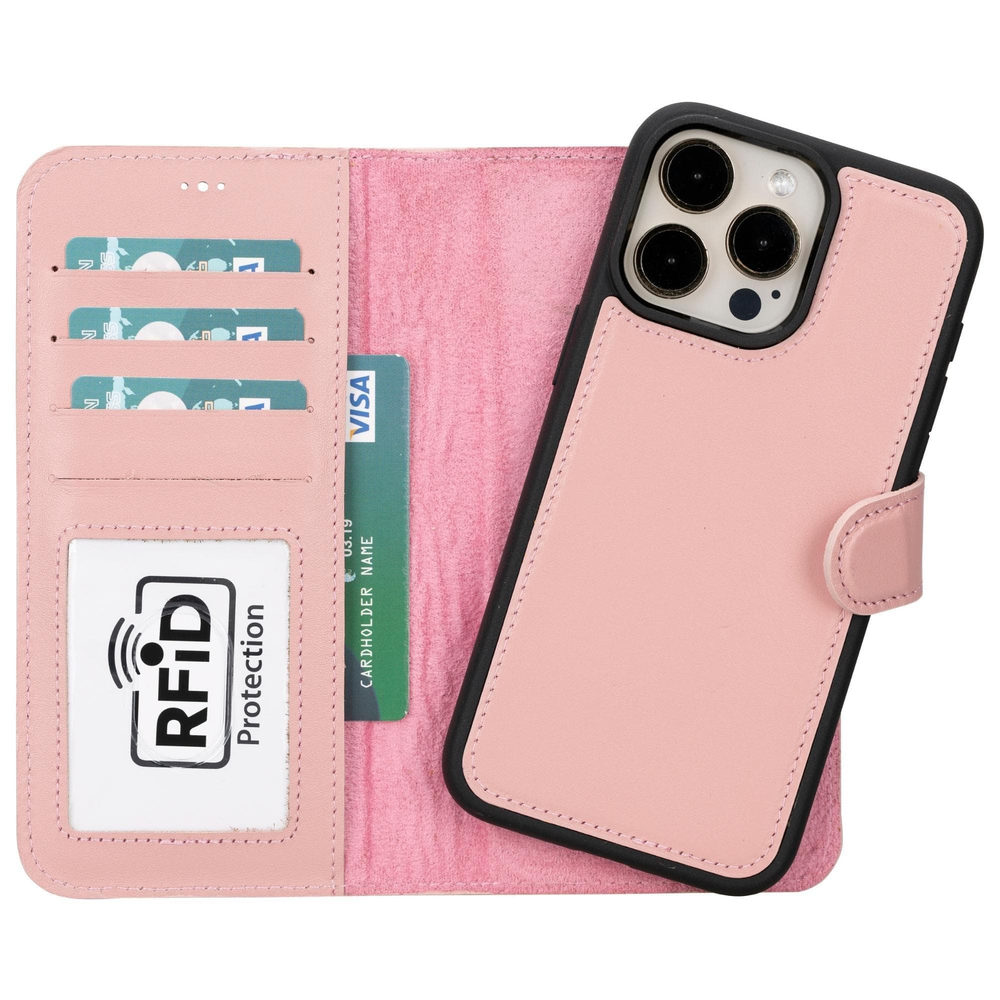 Magic iPhone 15 Pro Detachable Leather Wallet Case