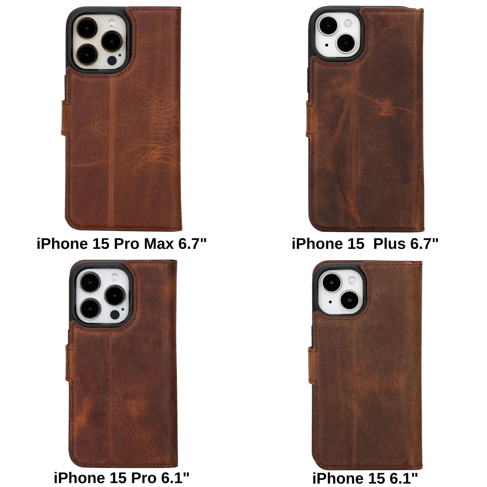 Magic iPhone 15 Pro Detachable Leather Wallet Case