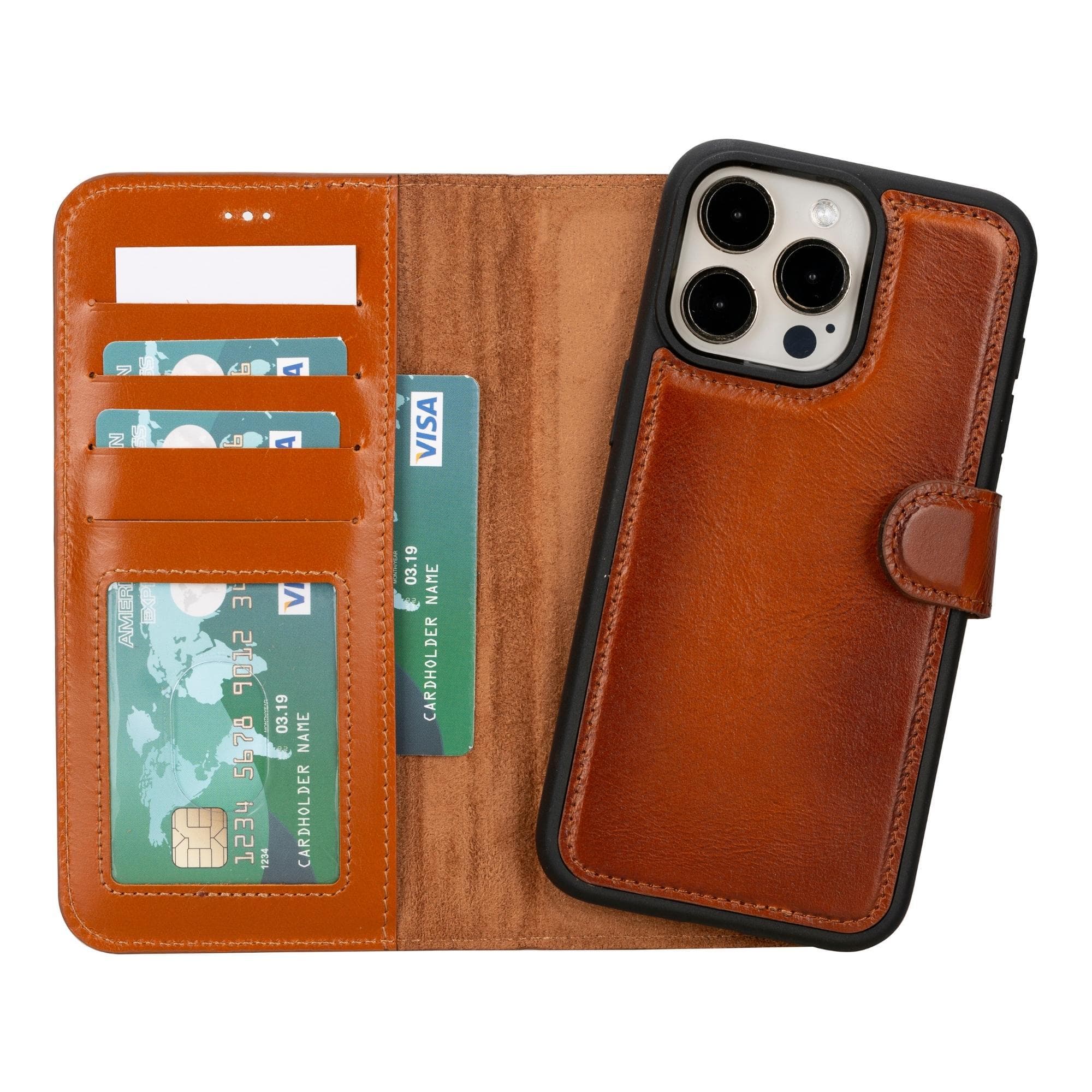 Magic iPhone 15 Detachable Leather Wallet Case