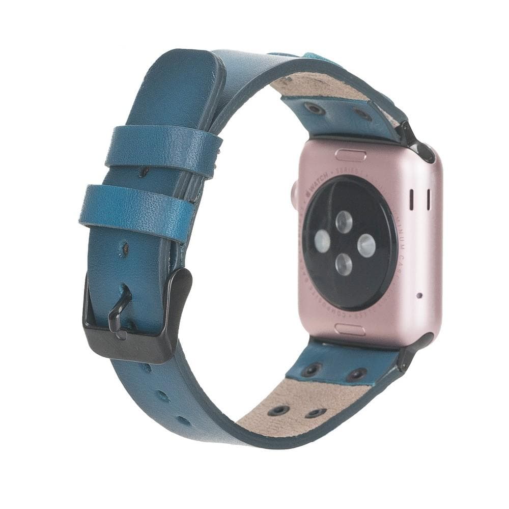 Cross Leather Apple Watch Band with Black Trok