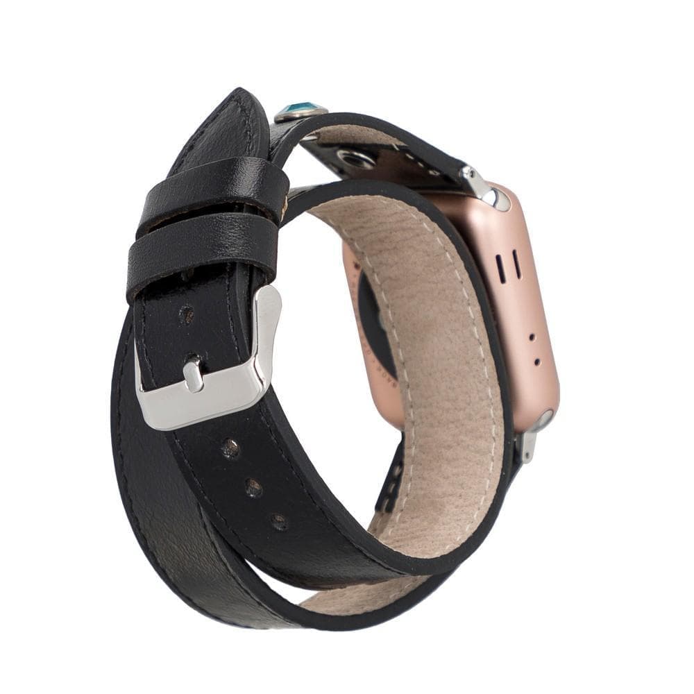 Solitare Double Tour Leather Apple Watch Band