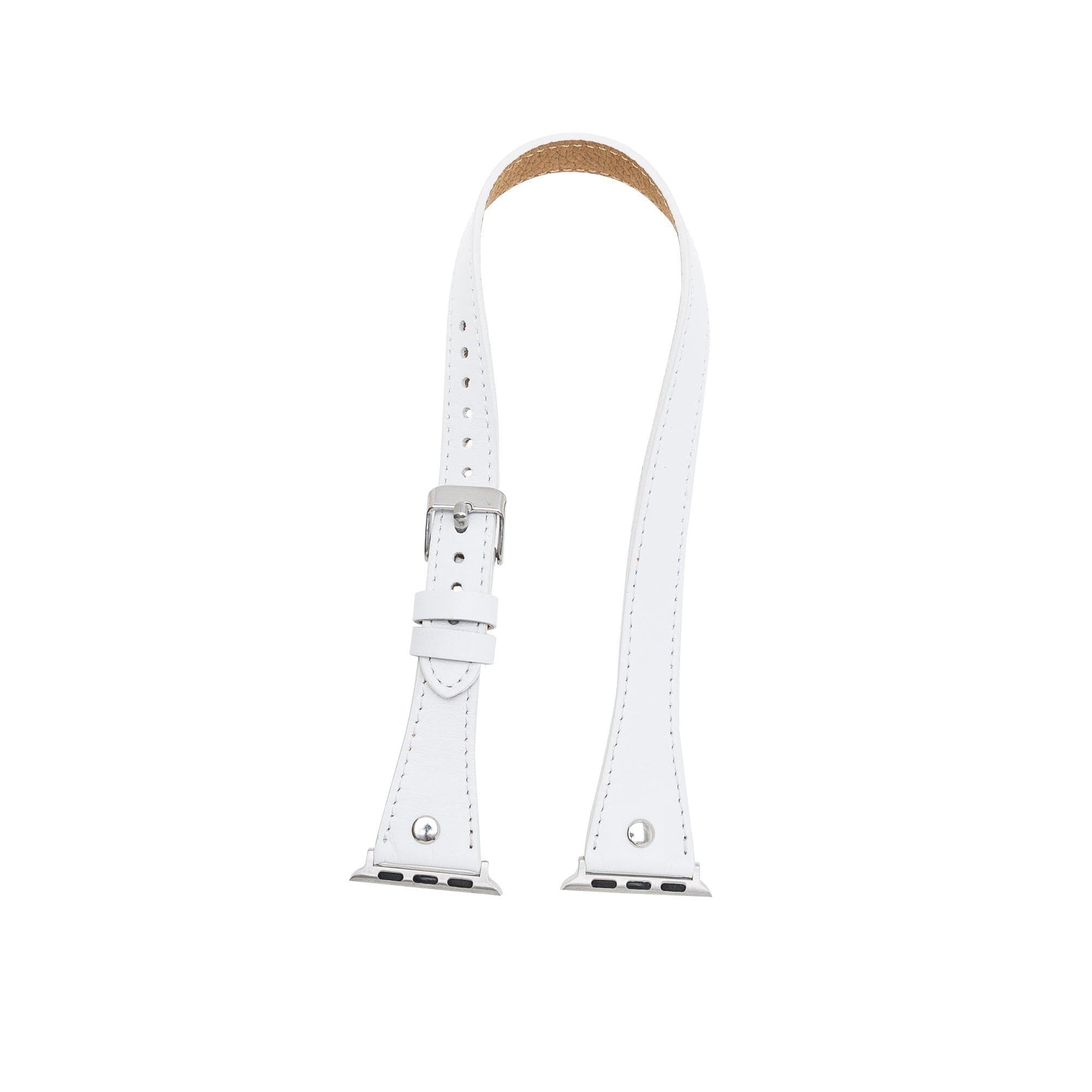 Hector Double Tour Leather Apple Watch Band with Silver Trok