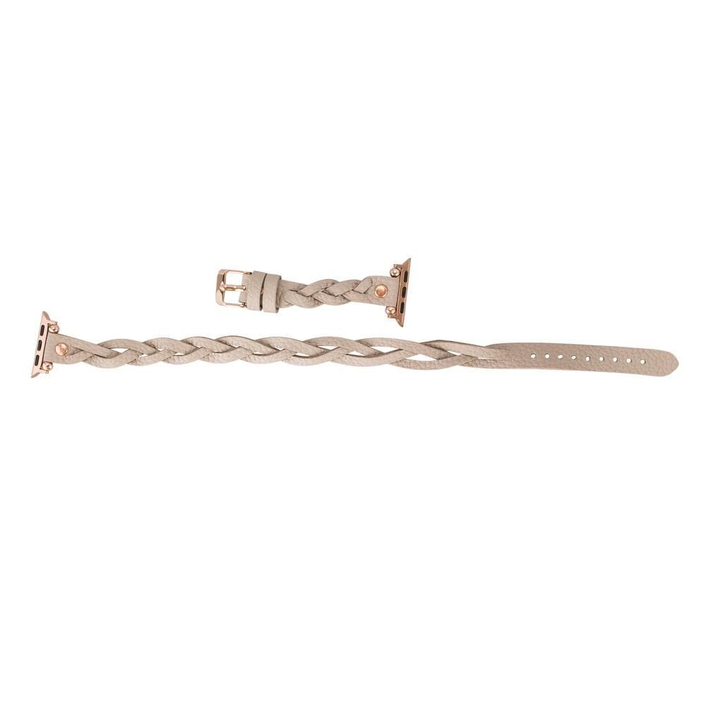 Peggy Ferro Leather Double Tour Apple Watch Band with Rose Gold Trok