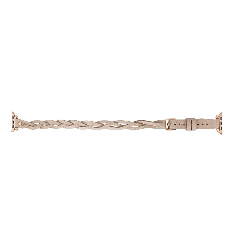 Peggy Ferro Leather Double Tour Apple Watch Band with Rose Gold Trok