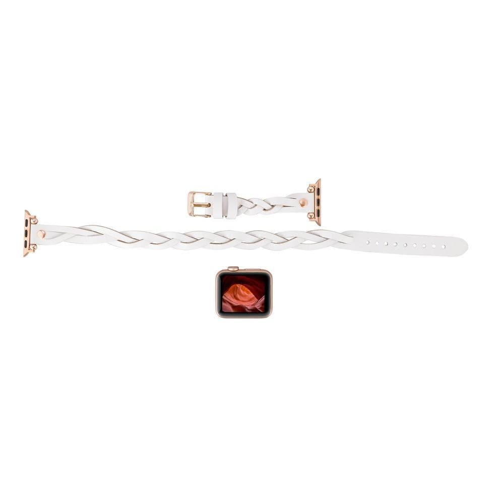 Peggy Ferro Leather Double Tour Apple Watch Band with Rose Gold Trok