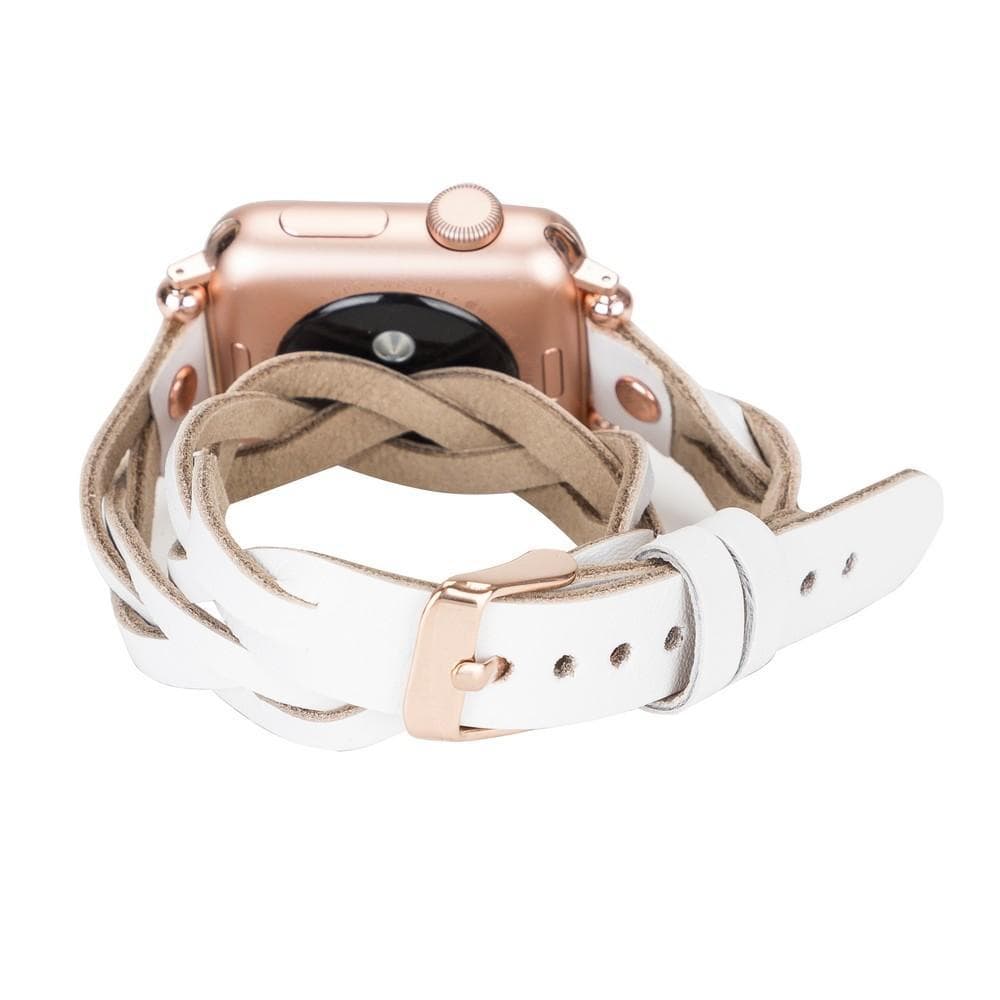 Peggy Ferro Leather Double Tour Apple Watch Band with Rose Gold Trok