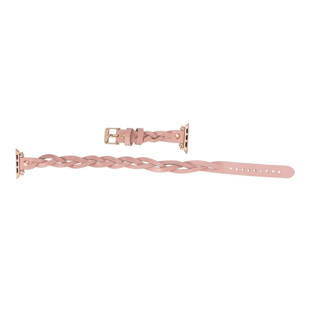 Peggy Ferro Leather Double Tour Apple Watch Band with Rose Gold Trok