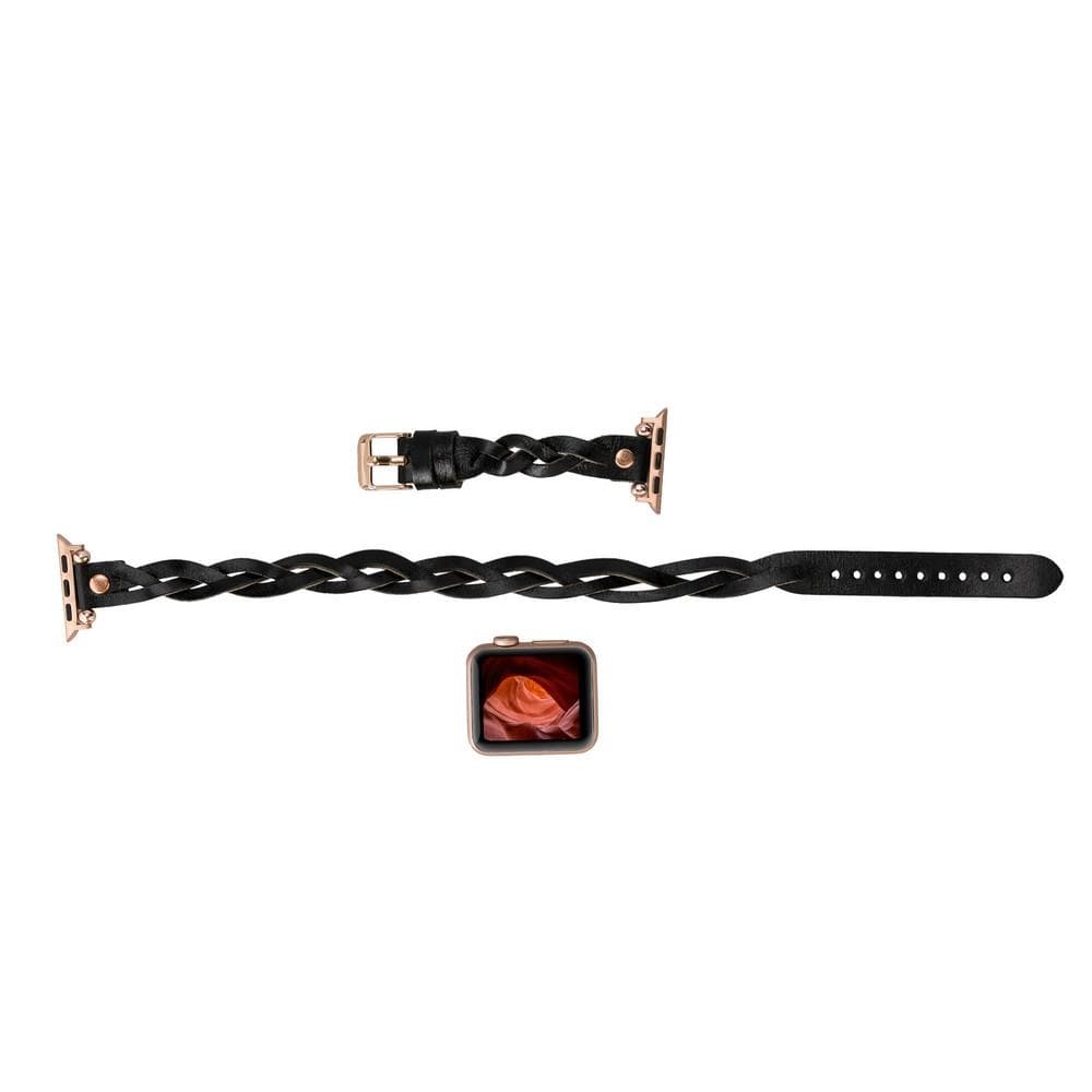 Peggy Ferro Leather Double Tour Apple Watch Band with Rose Gold Trok