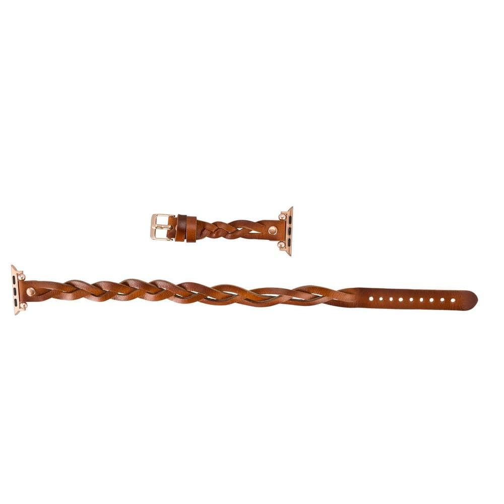 Peggy Ferro Leather Double Tour Apple Watch Band with Rose Gold Trok