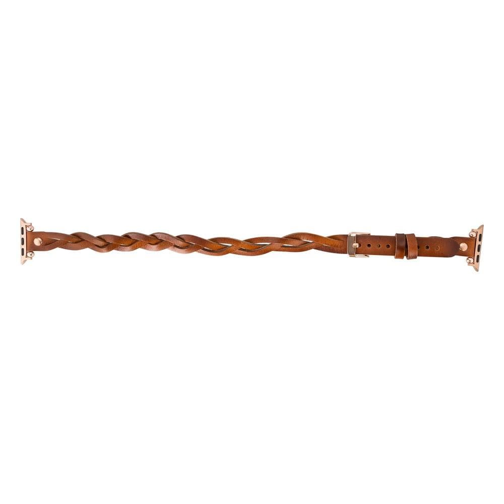 Peggy Ferro Leather Double Tour Apple Watch Band with Rose Gold Trok