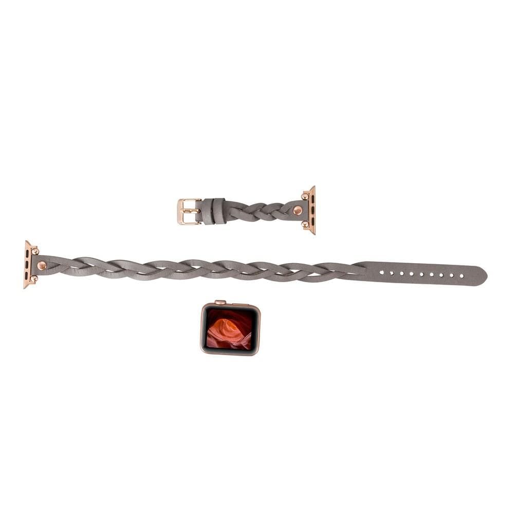 Peggy Ferro Leather Double Tour Apple Watch Band with Rose Gold Trok