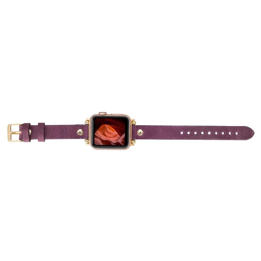 Ferro Leather Apple Watch Band with Gold Trok