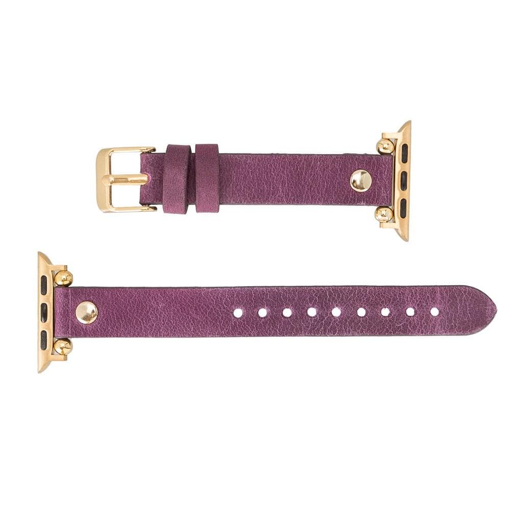 Ferro Leather Apple Watch Band with Gold Trok