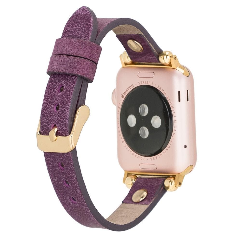 Ferro Leather Apple Watch Band with Gold Trok