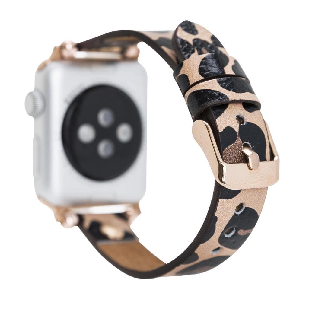Ferro Leather Apple Watch Band with Gold Trok
